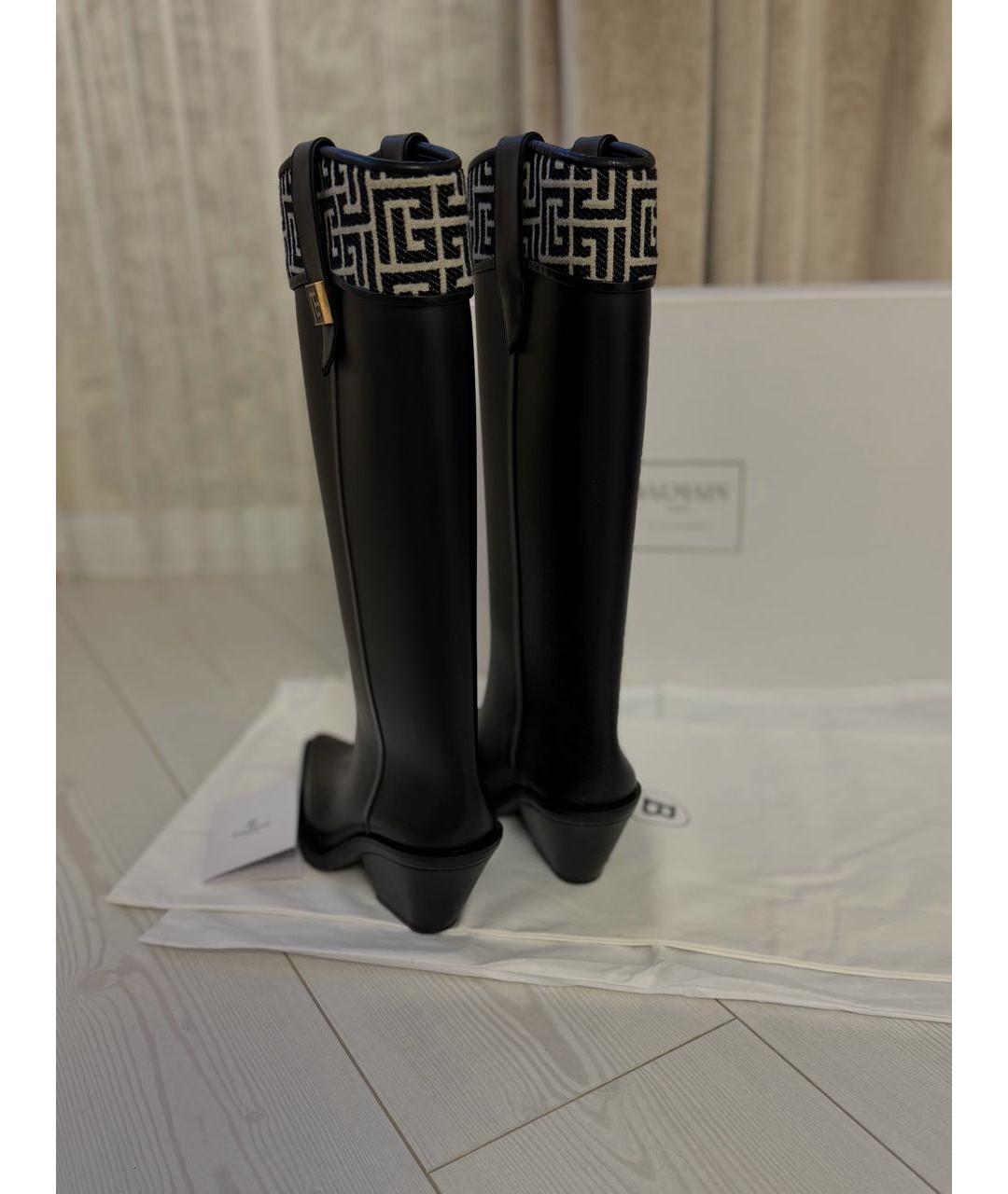 BALMAIN Черные резиновые сапоги, фото 7
