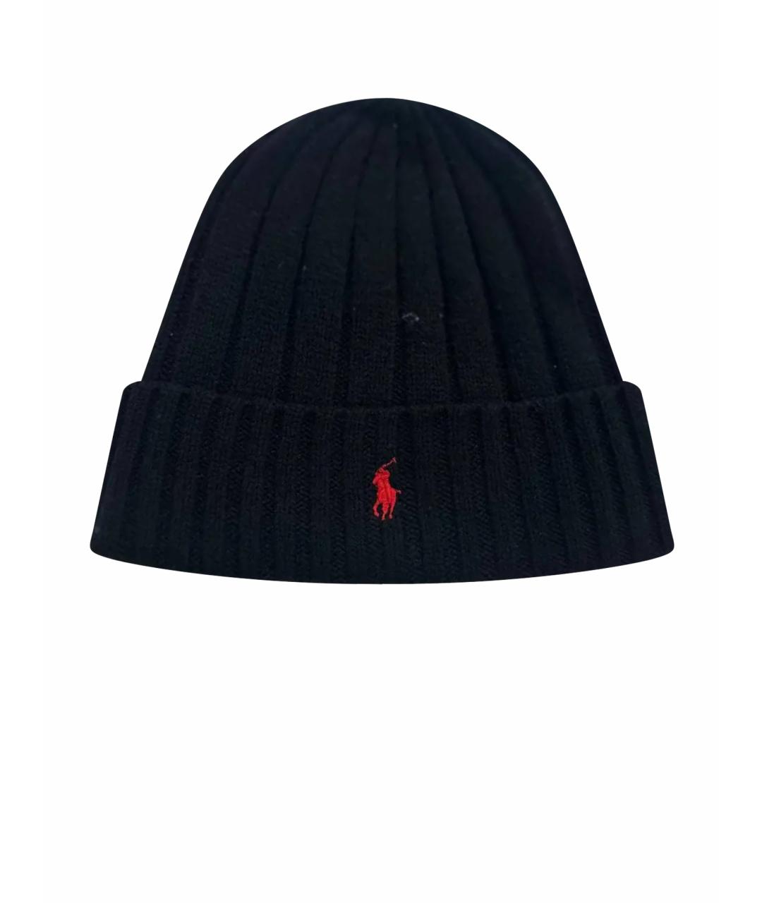 RALPH LAUREN Черная шерстяная шапка, фото 1