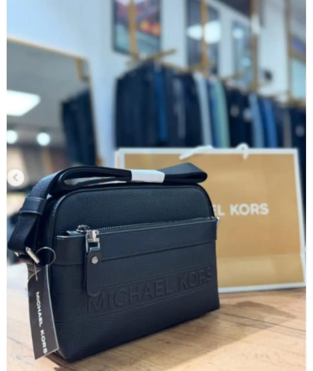 MICHAEL KORS Черная кожаная сумка на плечо, фото 5