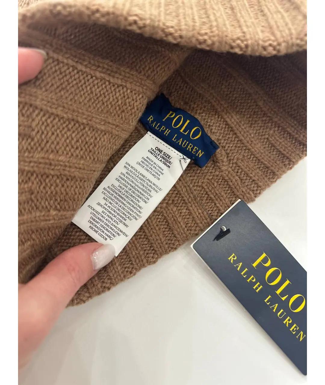 POLO RALPH LAUREN Бежевая шерстяная шапка, фото 4