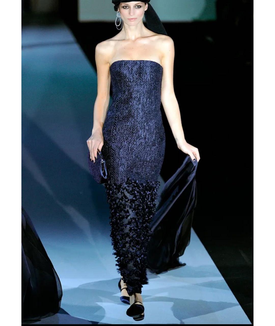 GIORGIO ARMANI Темно-синее полиамидовое вечернее платье, фото 2