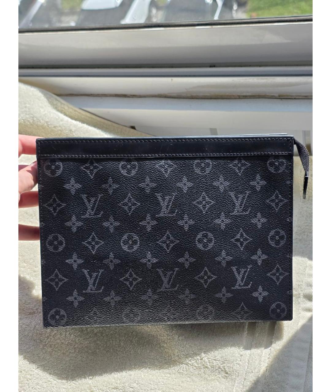 LOUIS VUITTON Черная папка для документов из канвы, фото 5