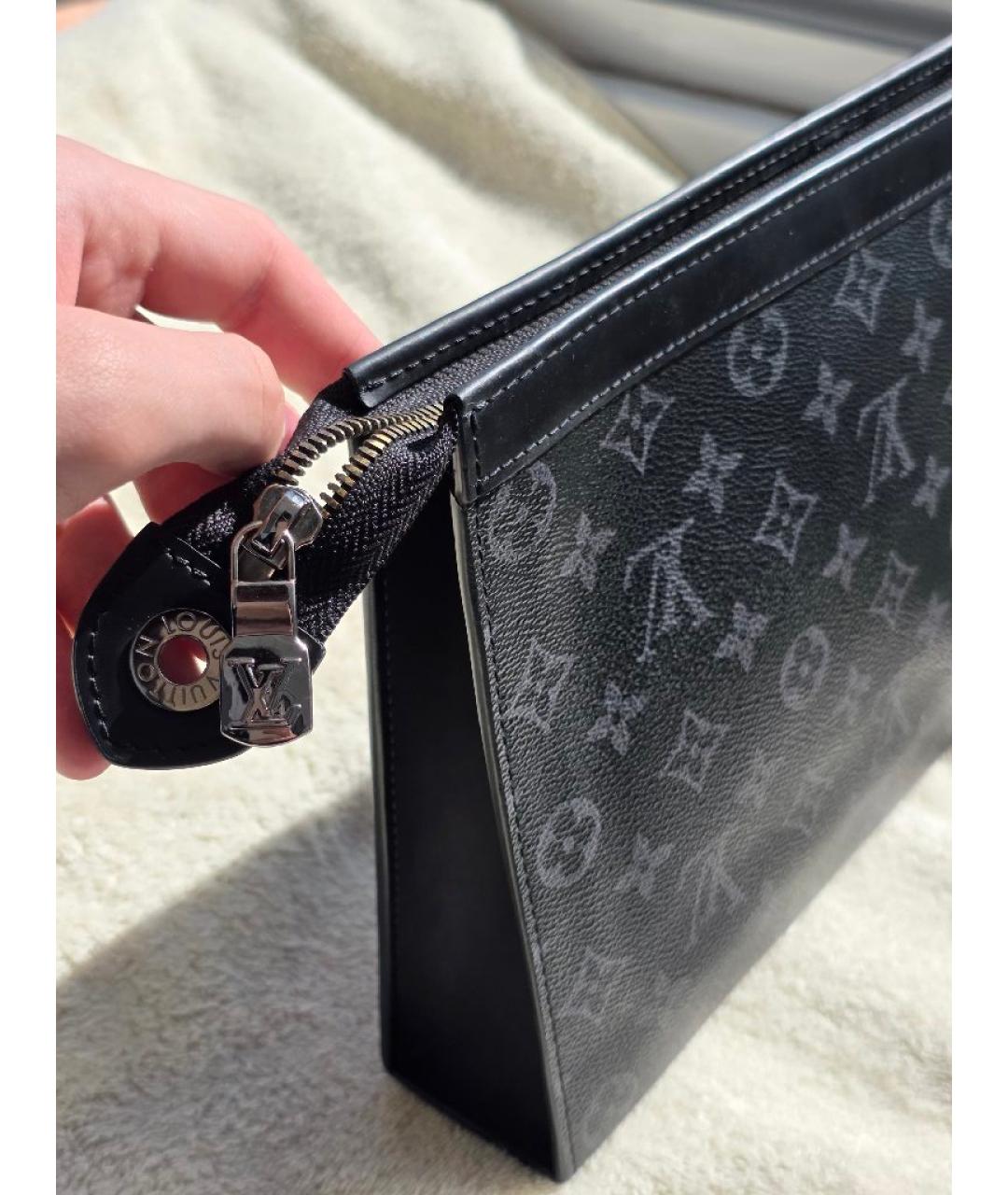 LOUIS VUITTON Черная папка для документов из канвы, фото 4
