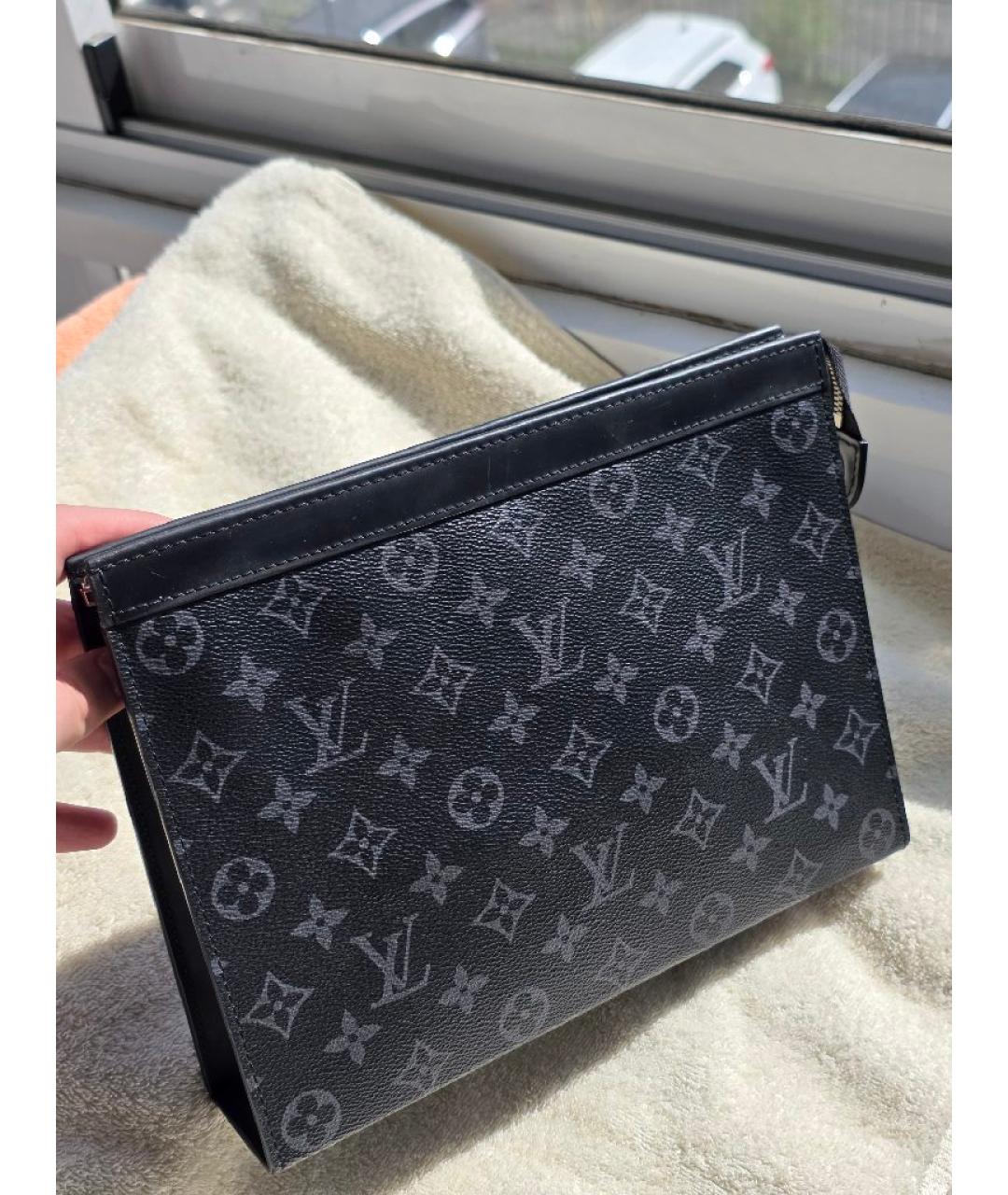 LOUIS VUITTON Черная папка для документов из канвы, фото 2