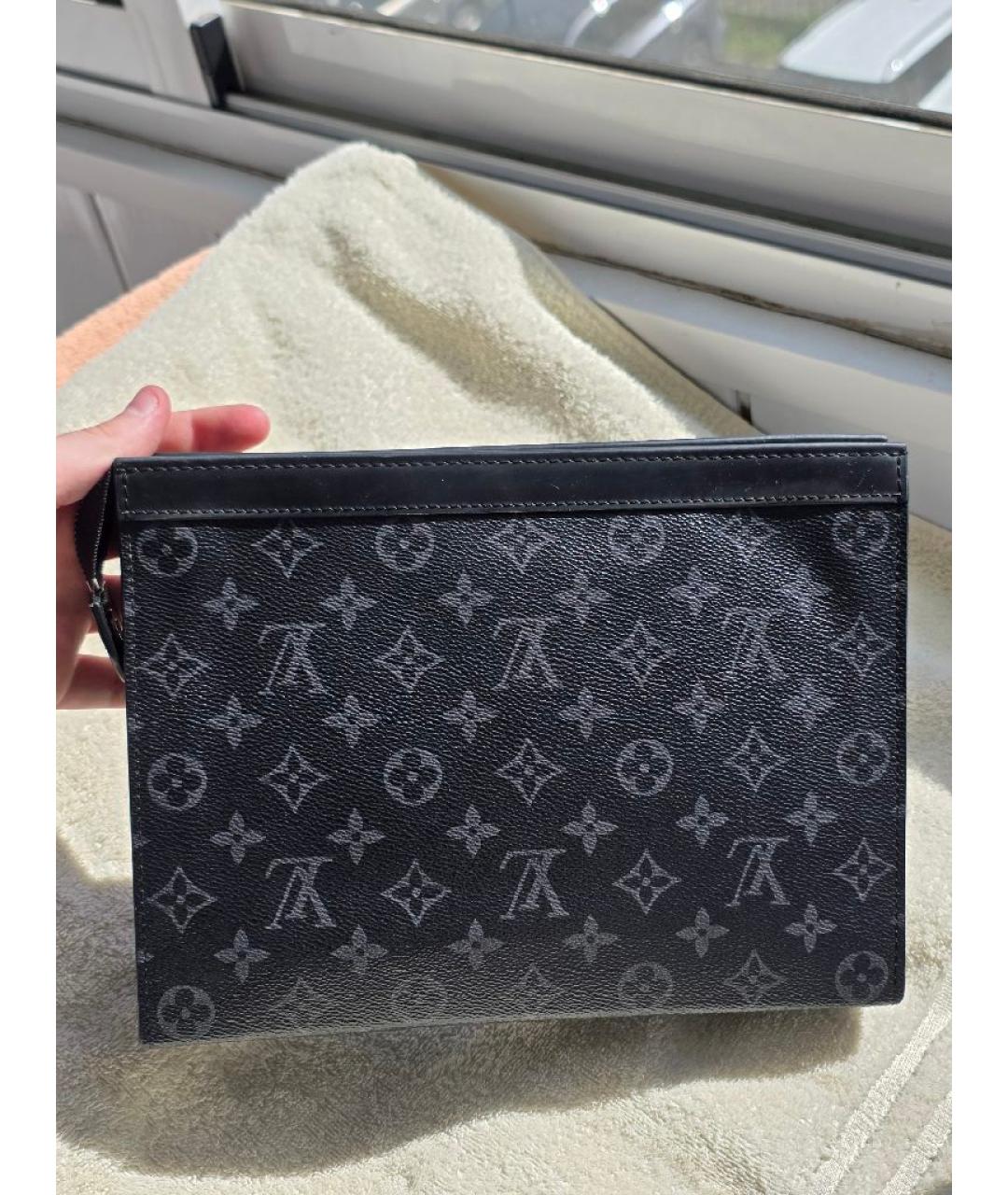 LOUIS VUITTON Черная папка для документов из канвы, фото 3
