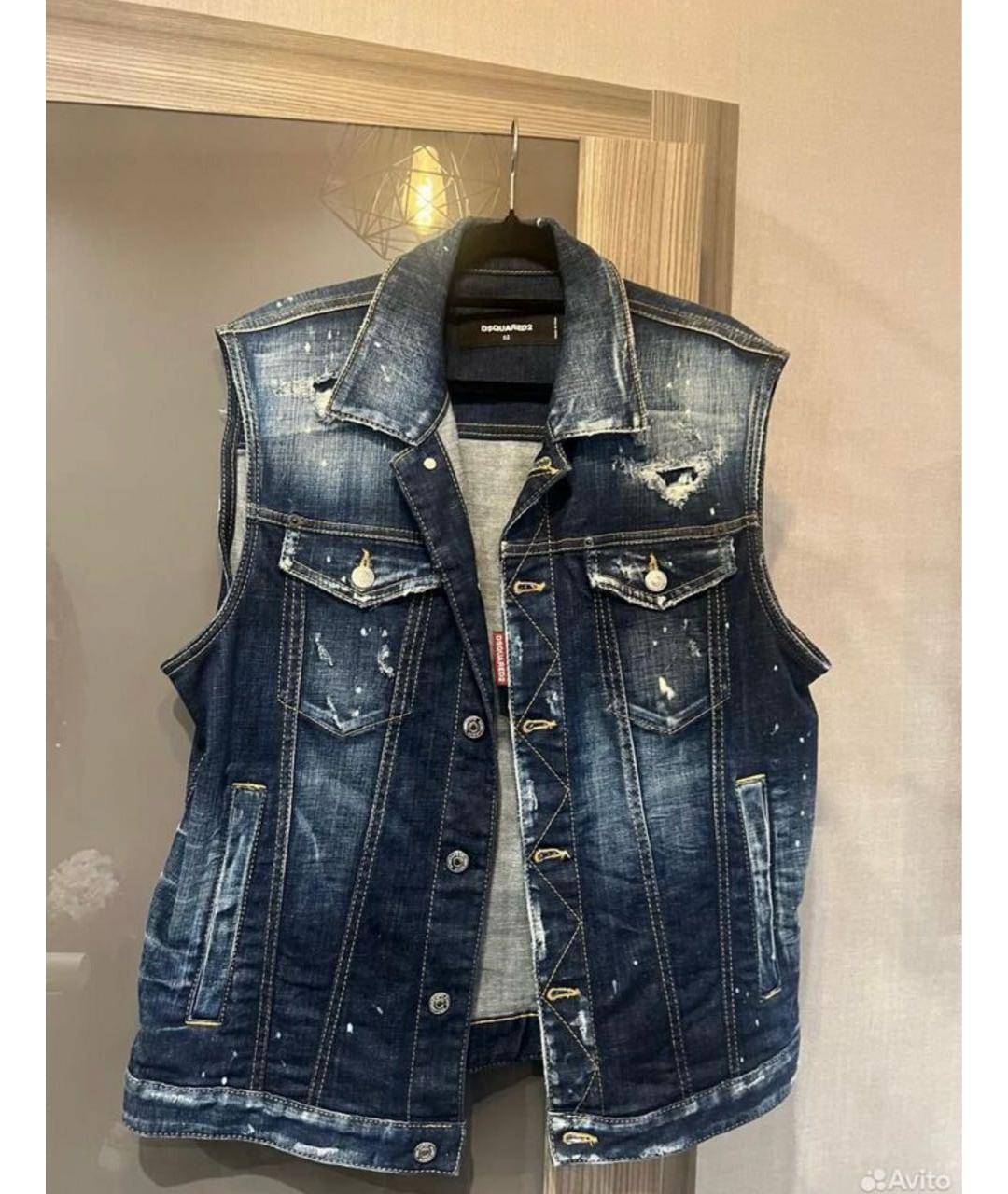 DSQUARED2 Синий деним жилет, фото 3