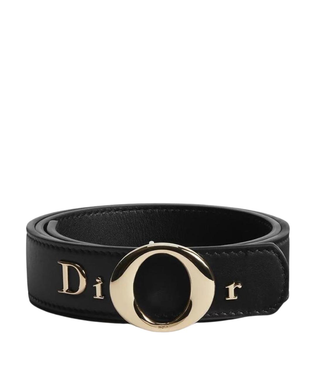 CHRISTIAN DIOR Черный кожаный ремень, фото 1