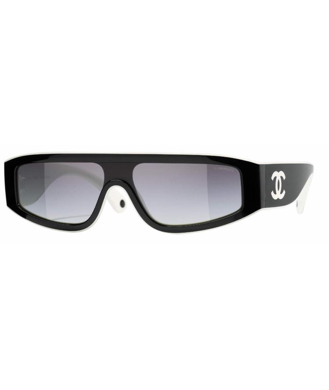 CHANEL Черные пластиковые солнцезащитные очки, фото 1