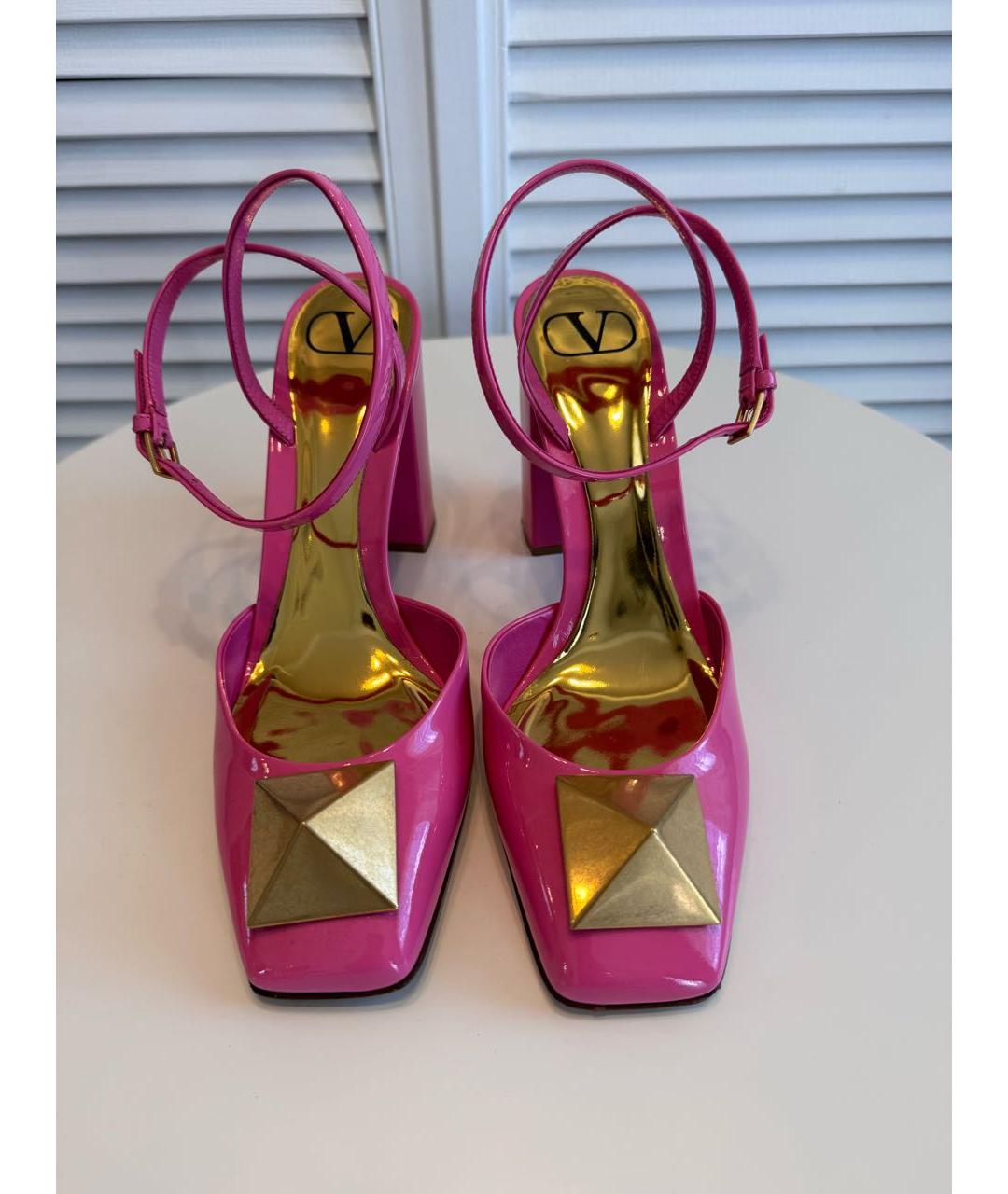VALENTINO Розовые кожаные босоножки, фото 2