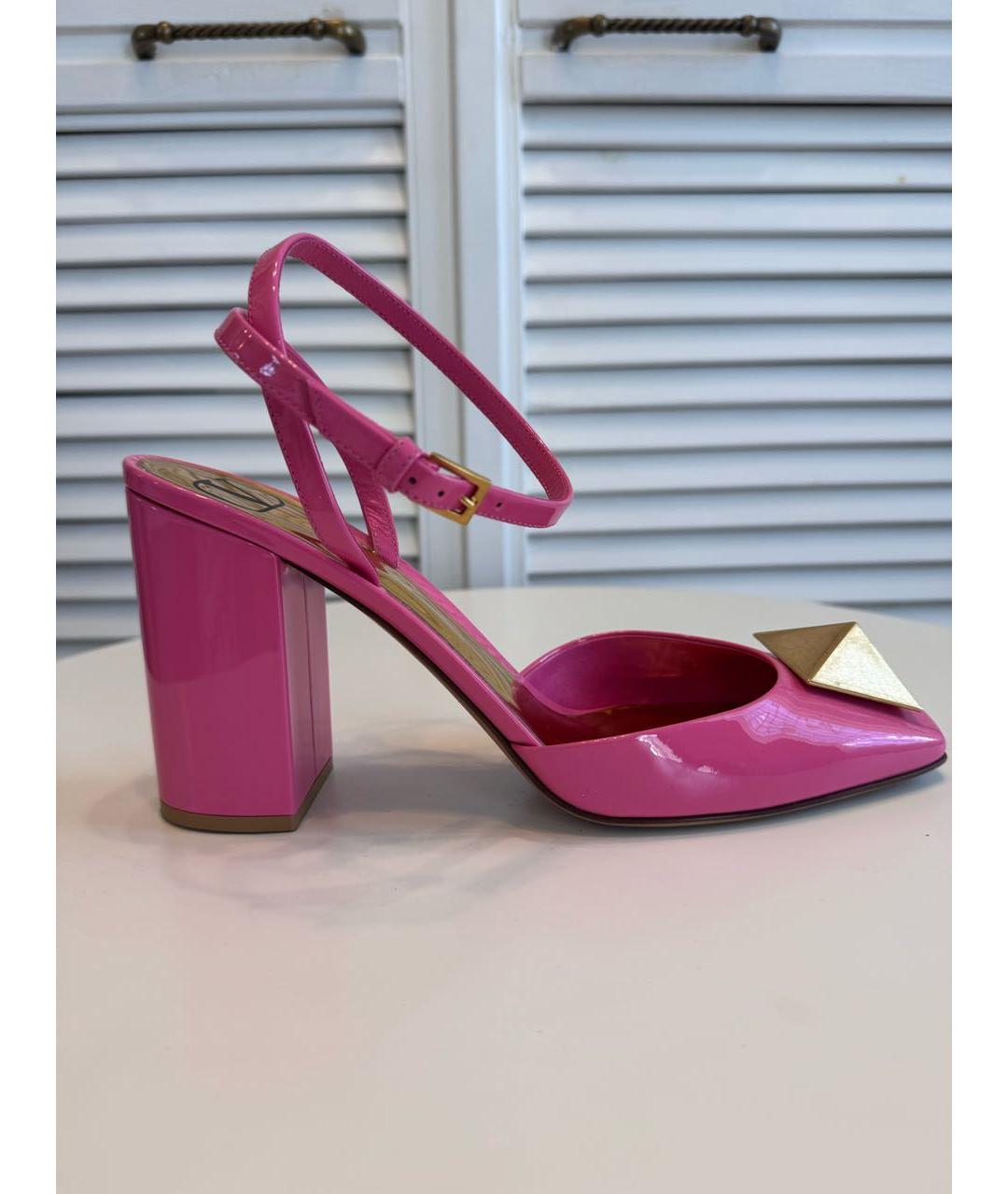 VALENTINO Розовые кожаные босоножки, фото 9