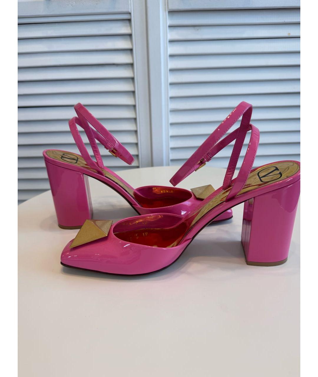 VALENTINO Розовые кожаные босоножки, фото 5