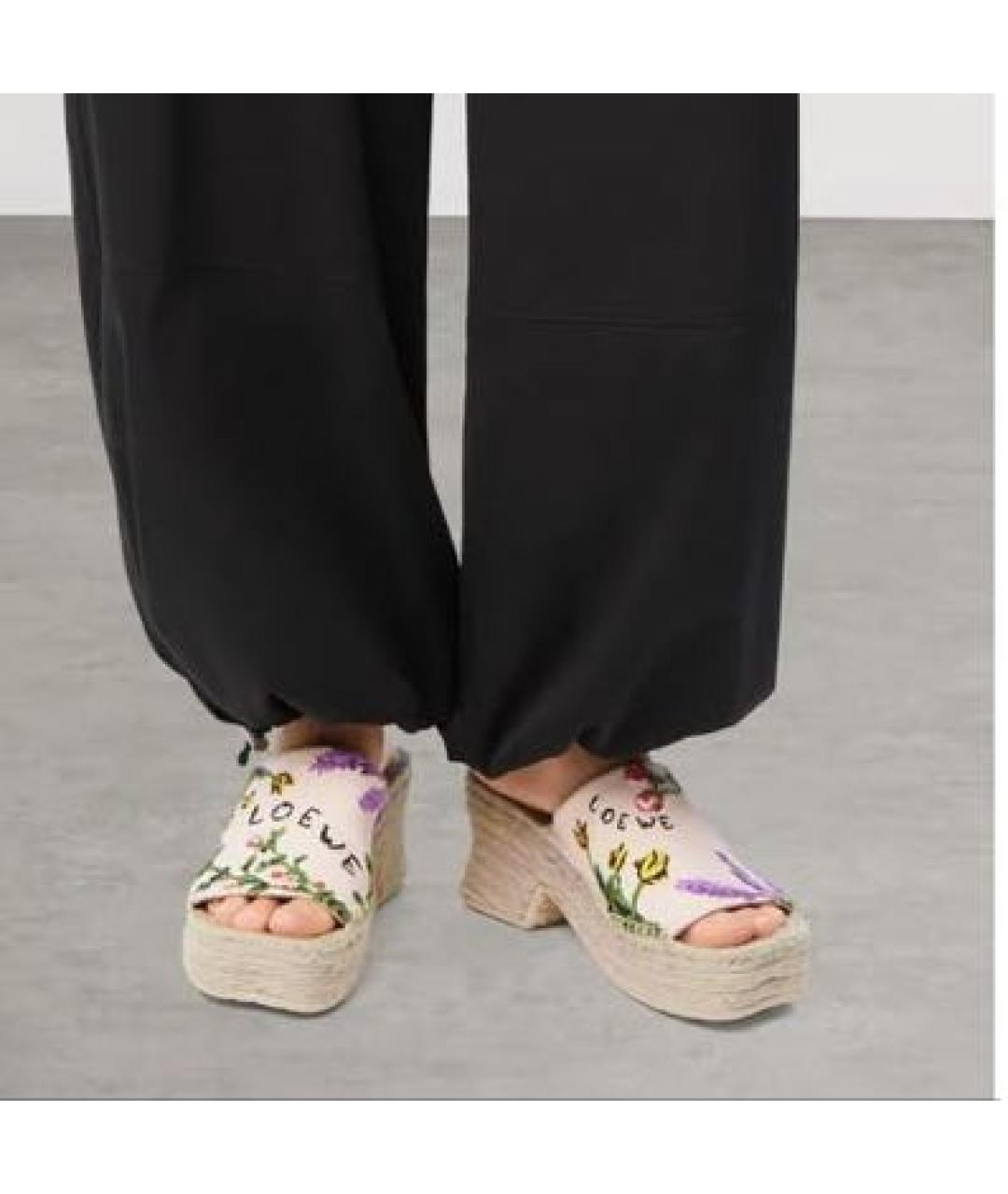 LOEWE Белые текстильные сабо, фото 6