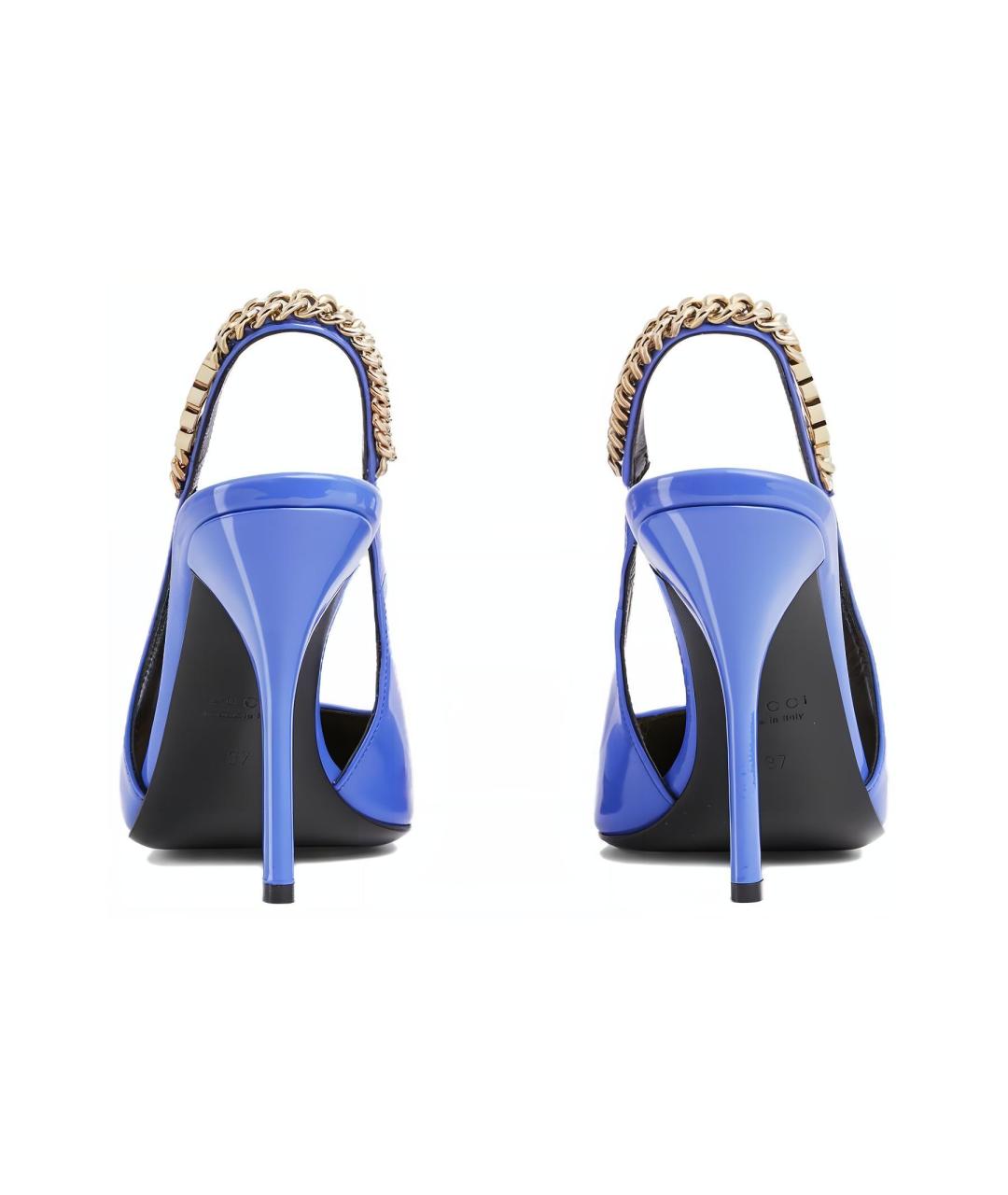 GUCCI Синие кожаные туфли, фото 5