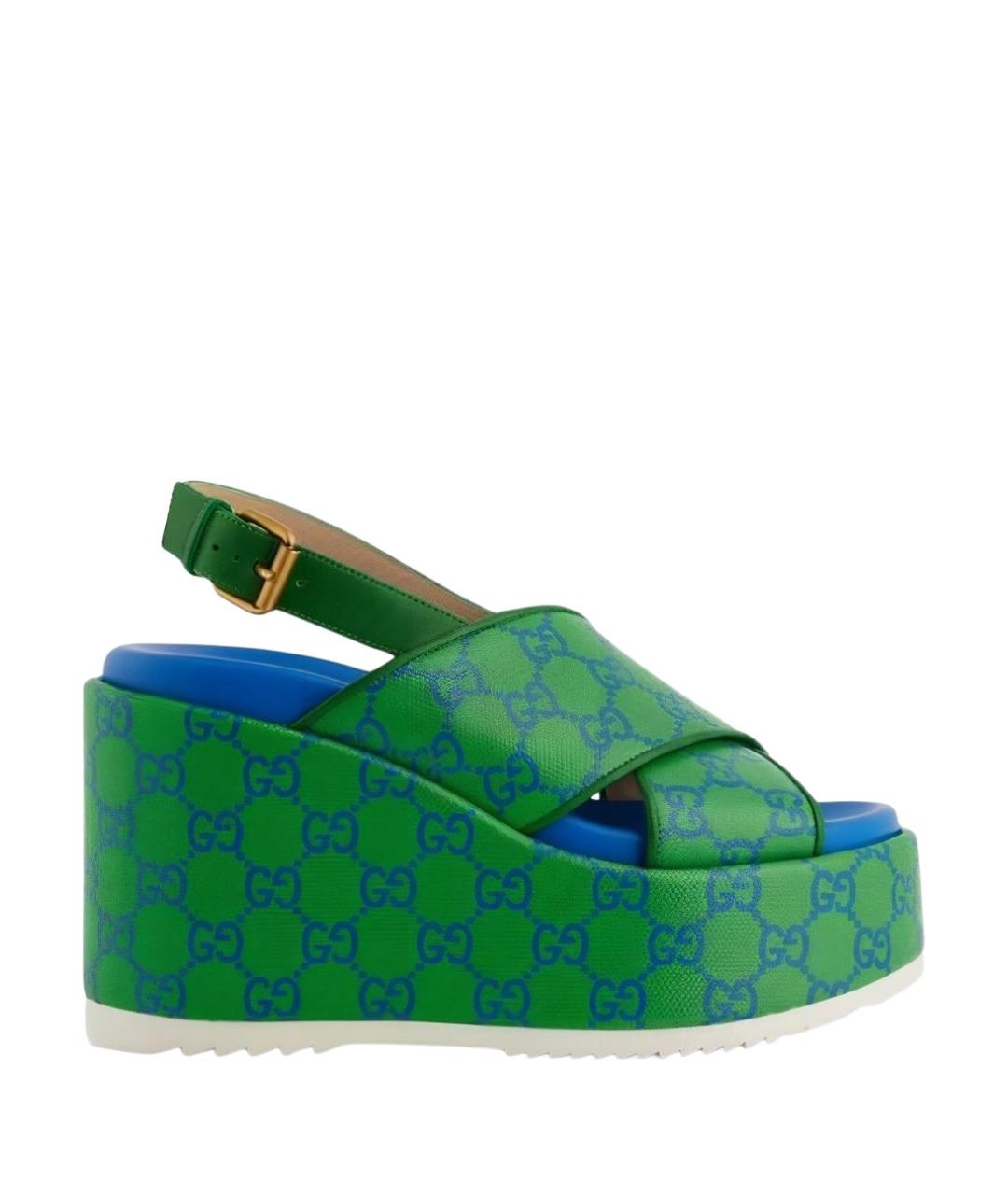 GUCCI Зеленые босоножки, фото 1