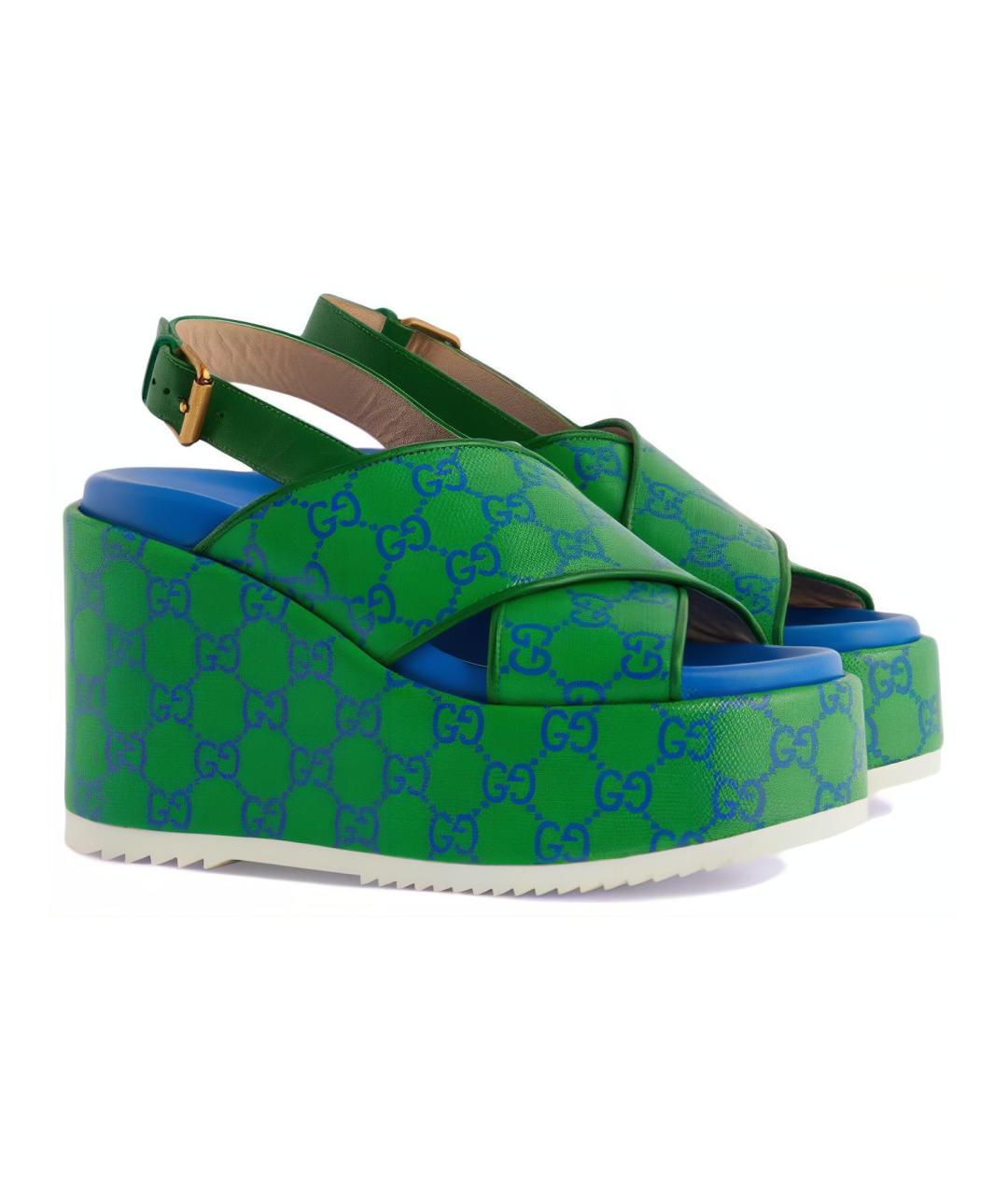 GUCCI Зеленые босоножки, фото 2
