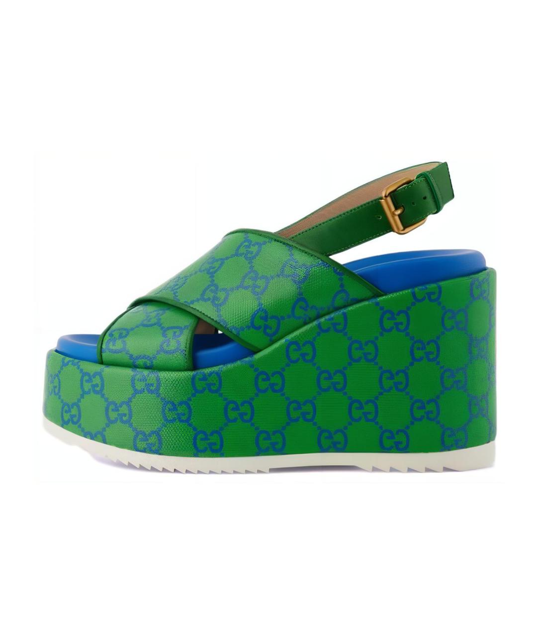 GUCCI Зеленые босоножки, фото 6