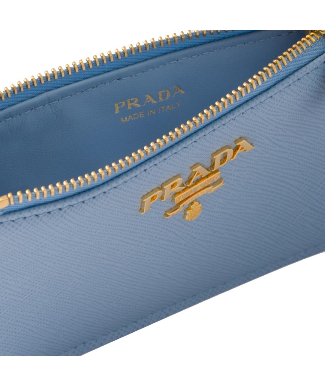PRADA Голубой кожаный кардхолдер, фото 4