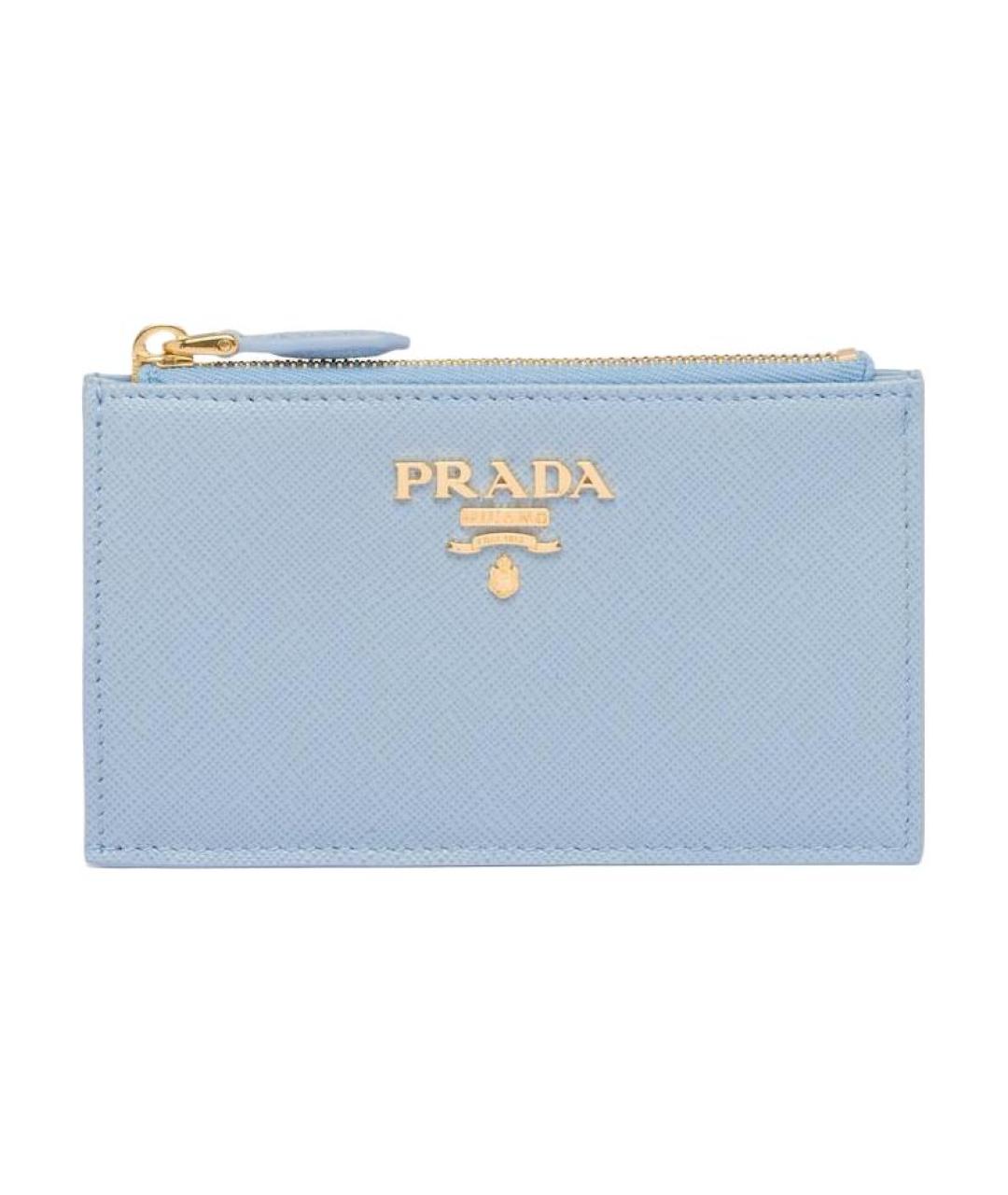 PRADA Голубой кожаный кардхолдер, фото 1