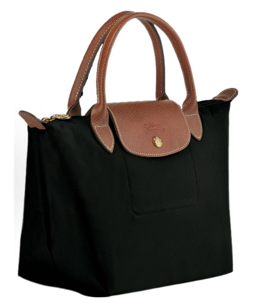 LONGCHAMP Черная синтетическая сумка с короткими ручками, фото 3