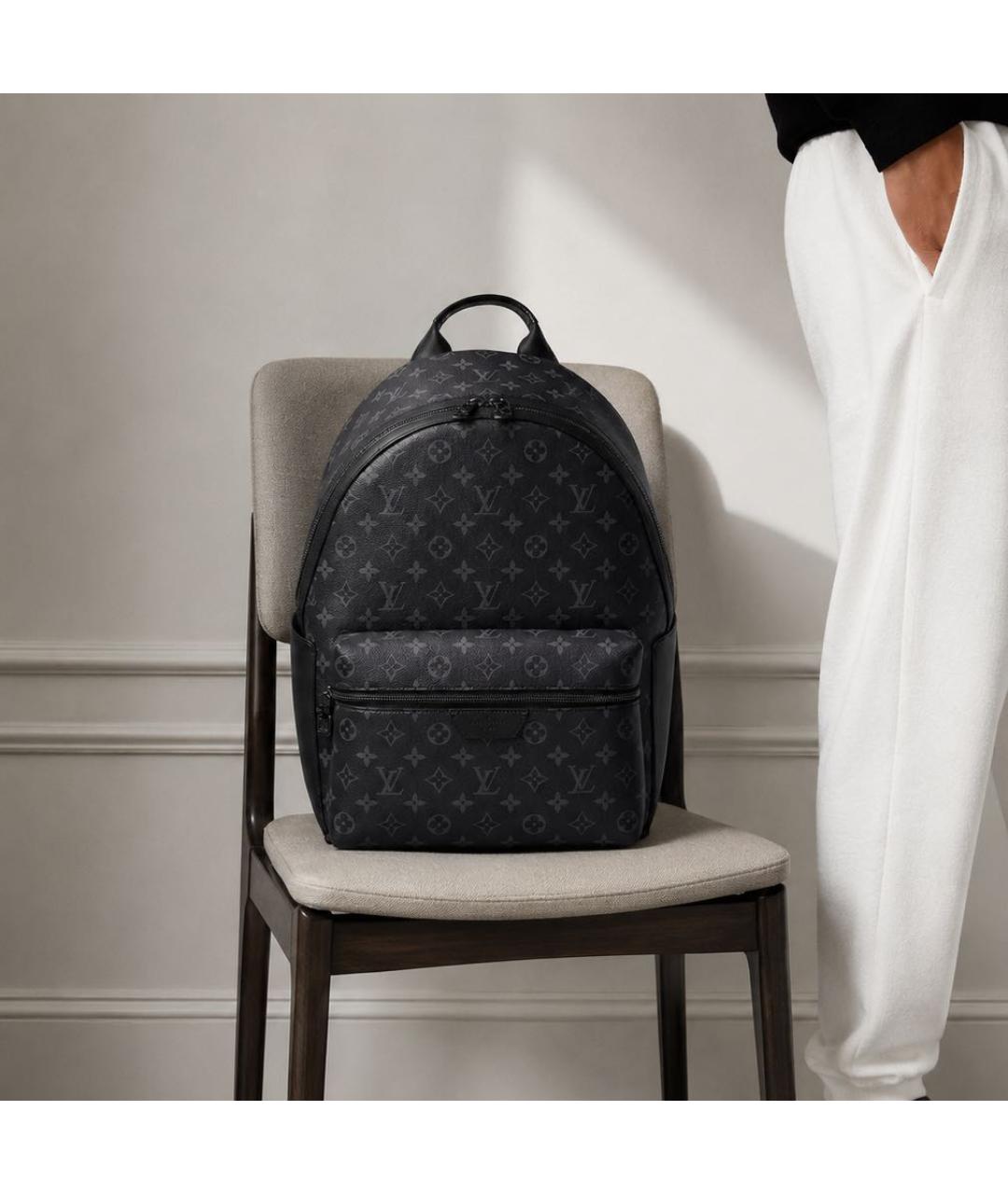 LOUIS VUITTON Антрацитовый рюкзак из канвы, фото 2