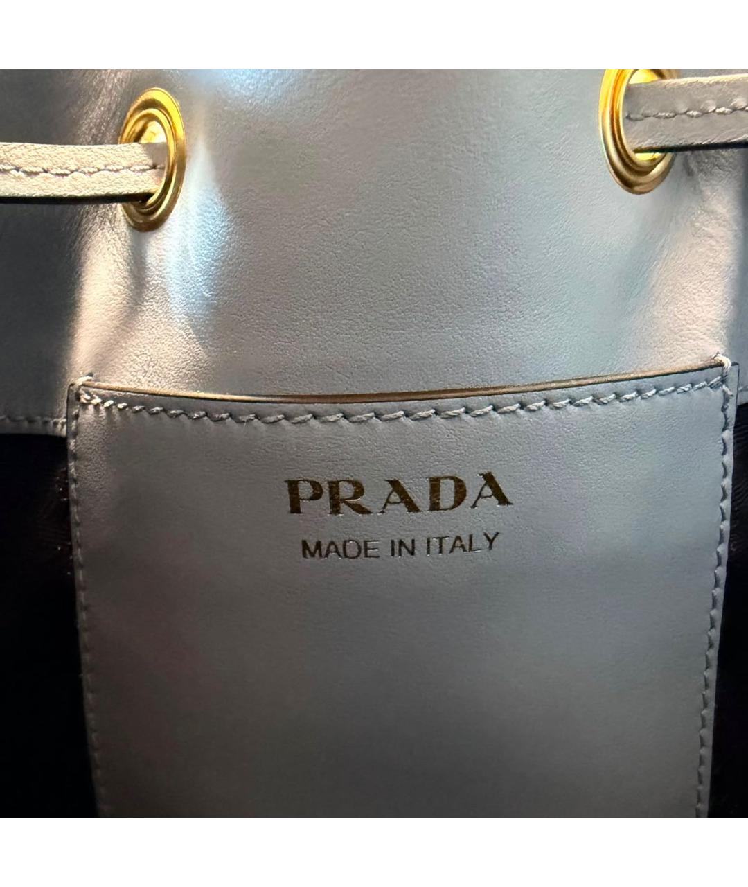 PRADA Голубая кожаная сумка с короткими ручками, фото 8