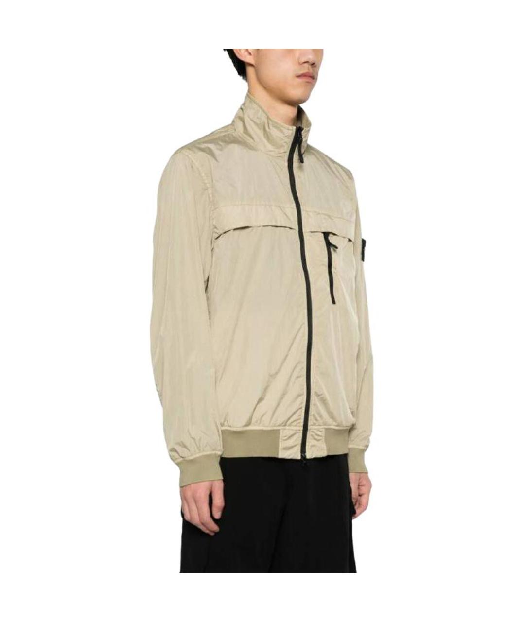 STONE ISLAND Бежевая нейлоновая куртка, фото 5