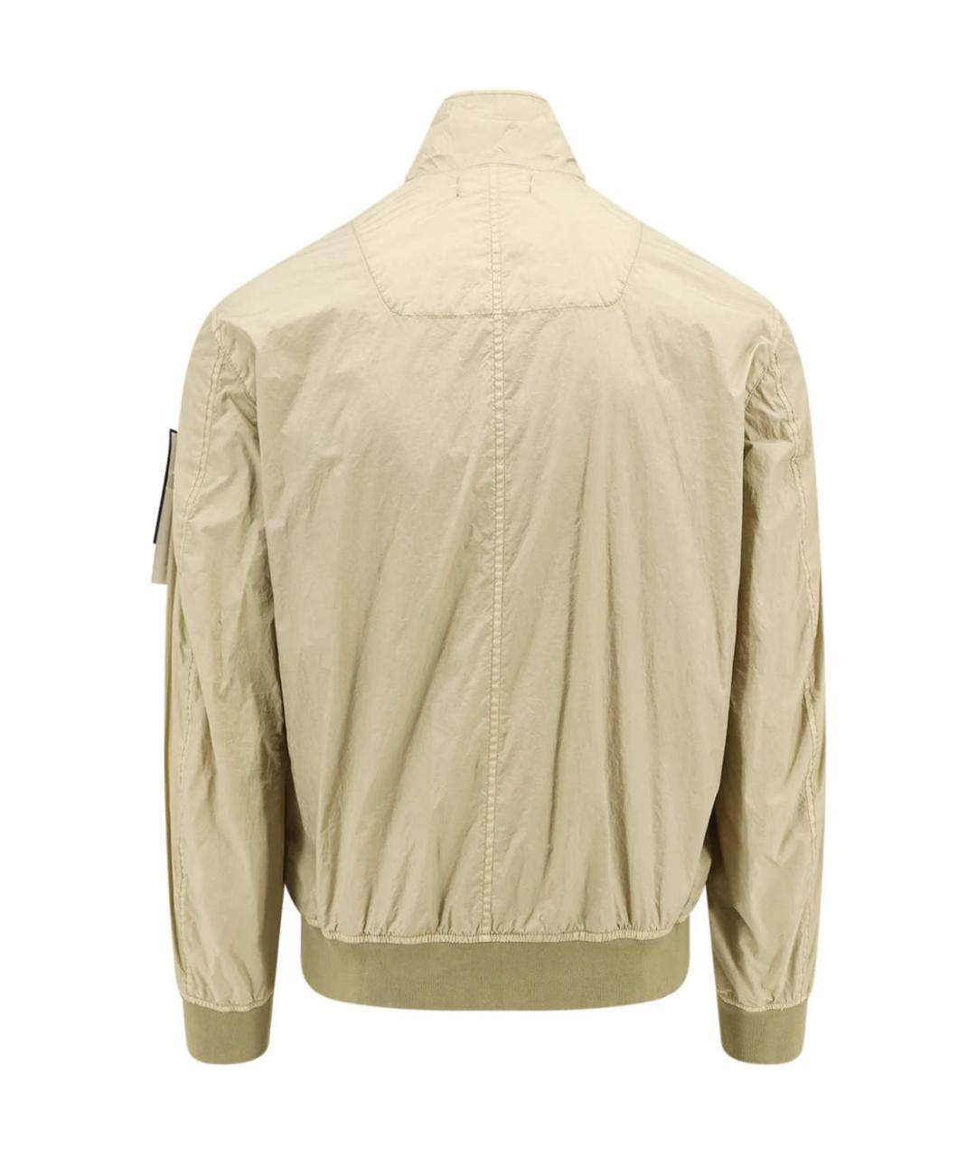 STONE ISLAND Бежевая нейлоновая куртка, фото 2
