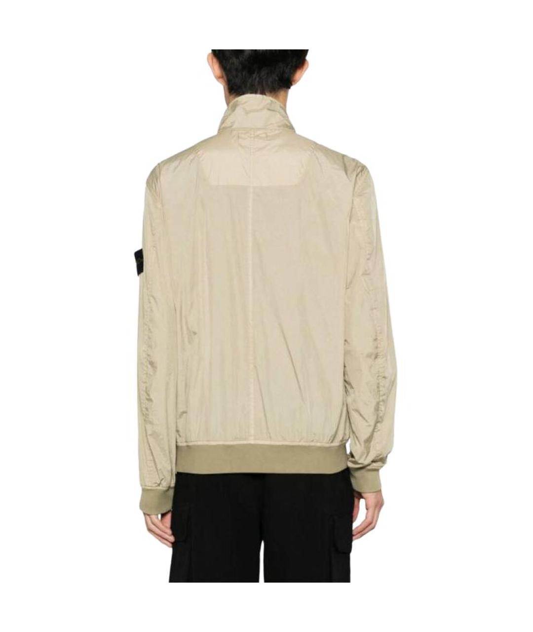STONE ISLAND Бежевая нейлоновая куртка, фото 4