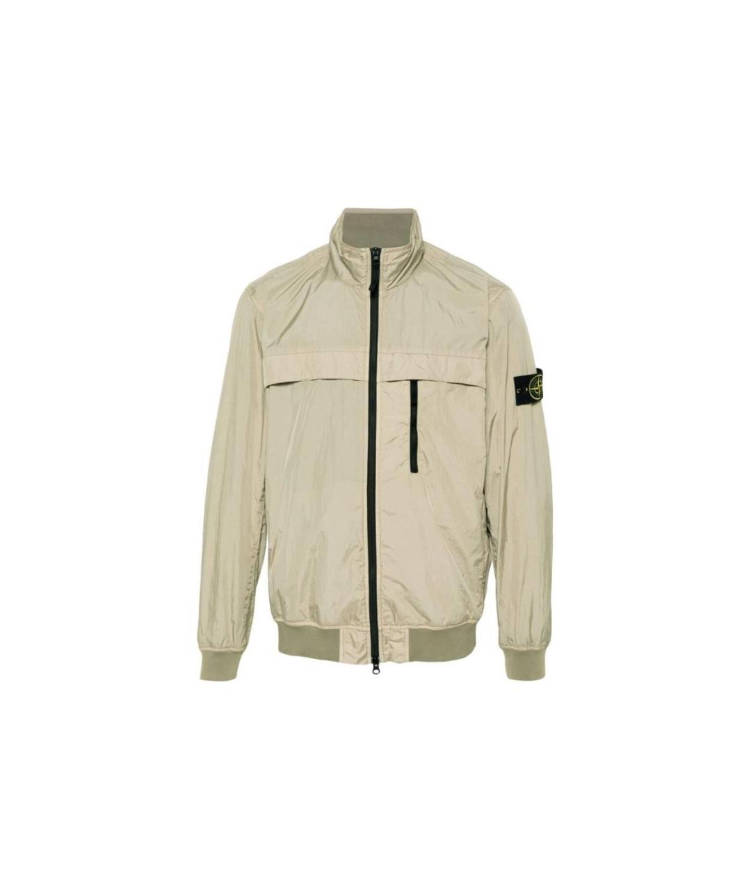 STONE ISLAND Бежевая нейлоновая куртка, фото 6