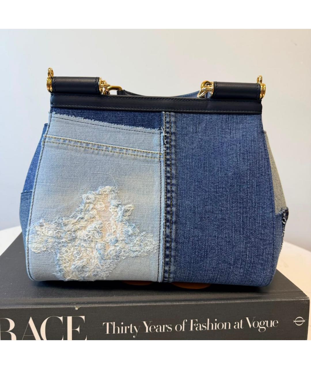 DOLCE&GABBANA Мульти деним сумка с короткими ручками, фото 3