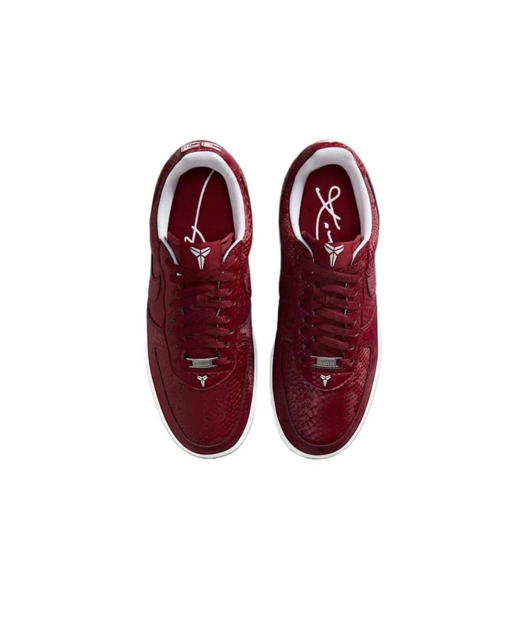 NIKE Бордовые кожаные низкие кроссовки / кеды, фото 3