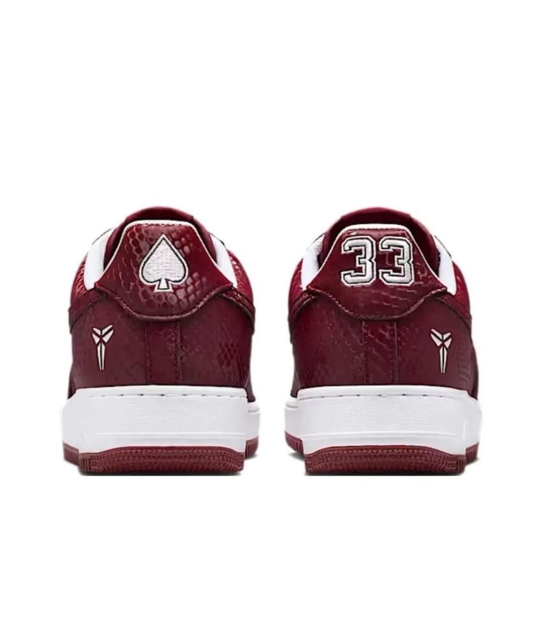 NIKE Бордовые кожаные низкие кроссовки / кеды, фото 4