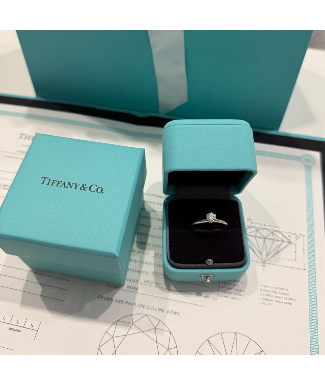 TIFFANY&CO Серебряное платиновое кольцо, фото 3