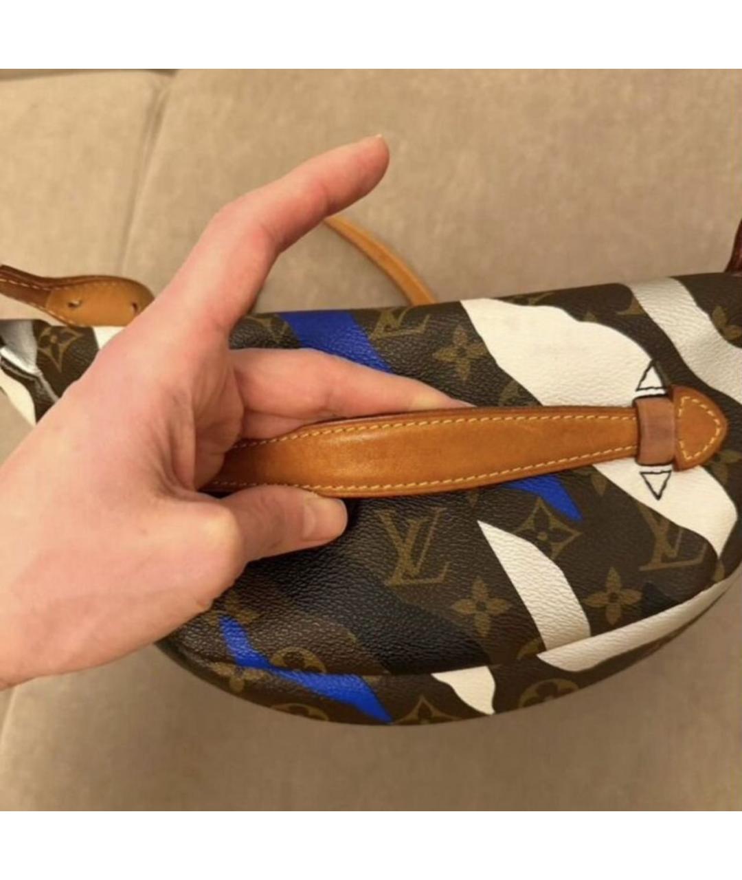 LOUIS VUITTON Коричневая поясная сумка из канвы, фото 7