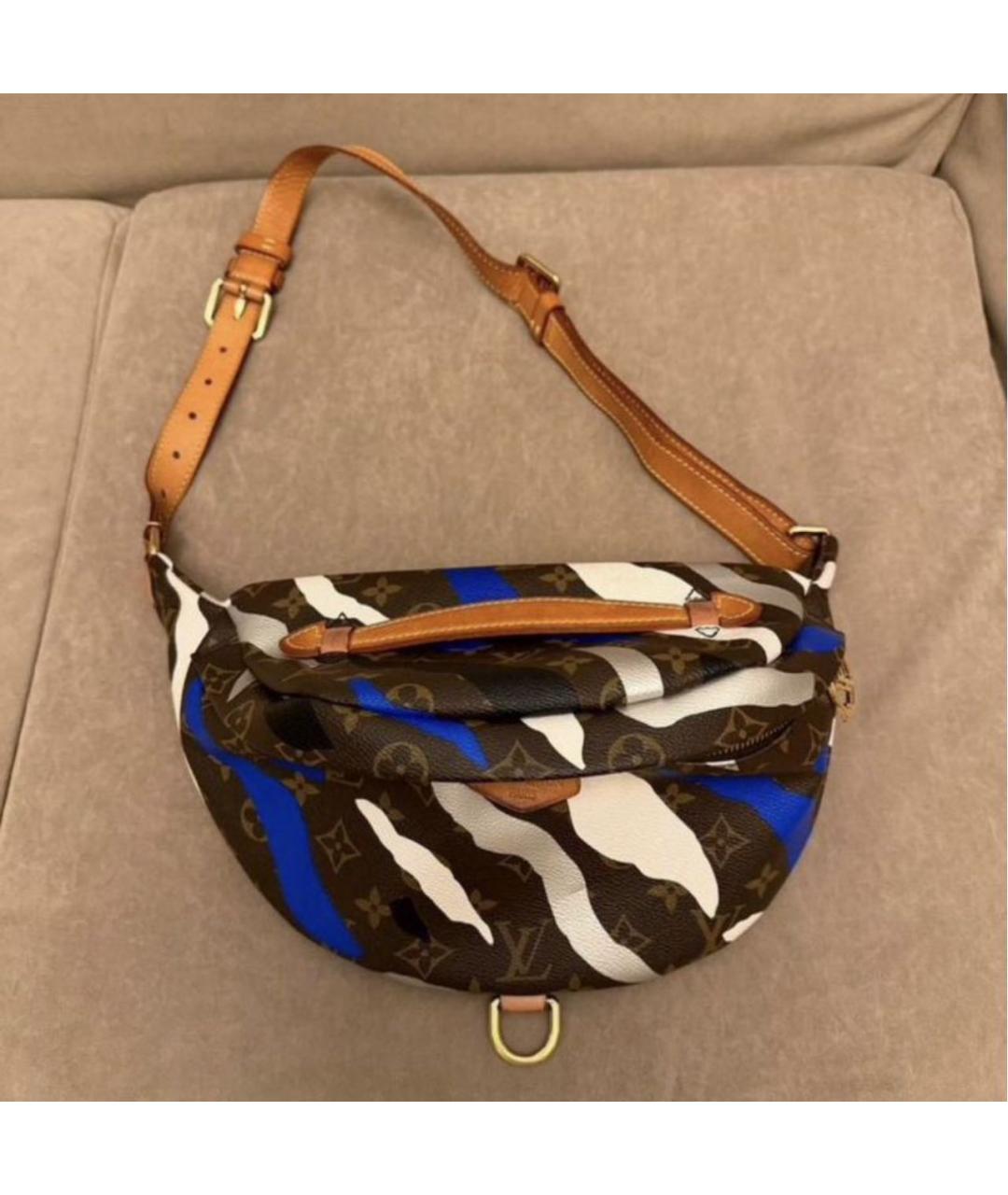 LOUIS VUITTON Коричневая поясная сумка из канвы, фото 9