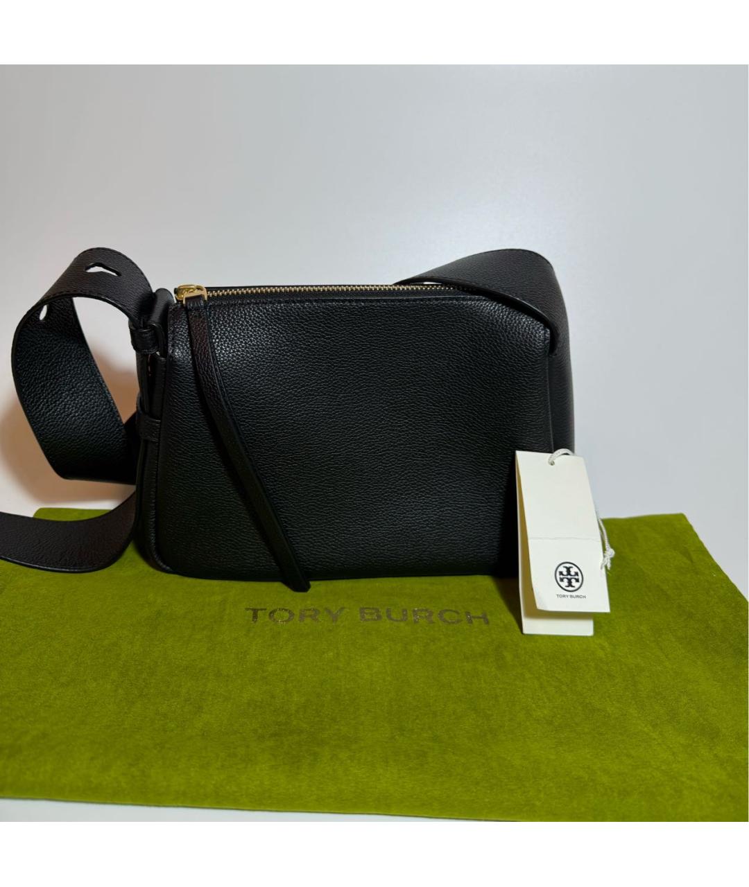 TORY BURCH Черная кожаная сумка через плечо, фото 5