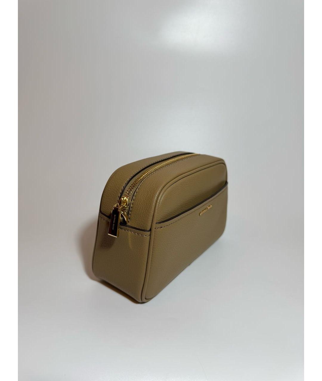 MICHAEL KORS Бежевая кожаная сумка через плечо, фото 2