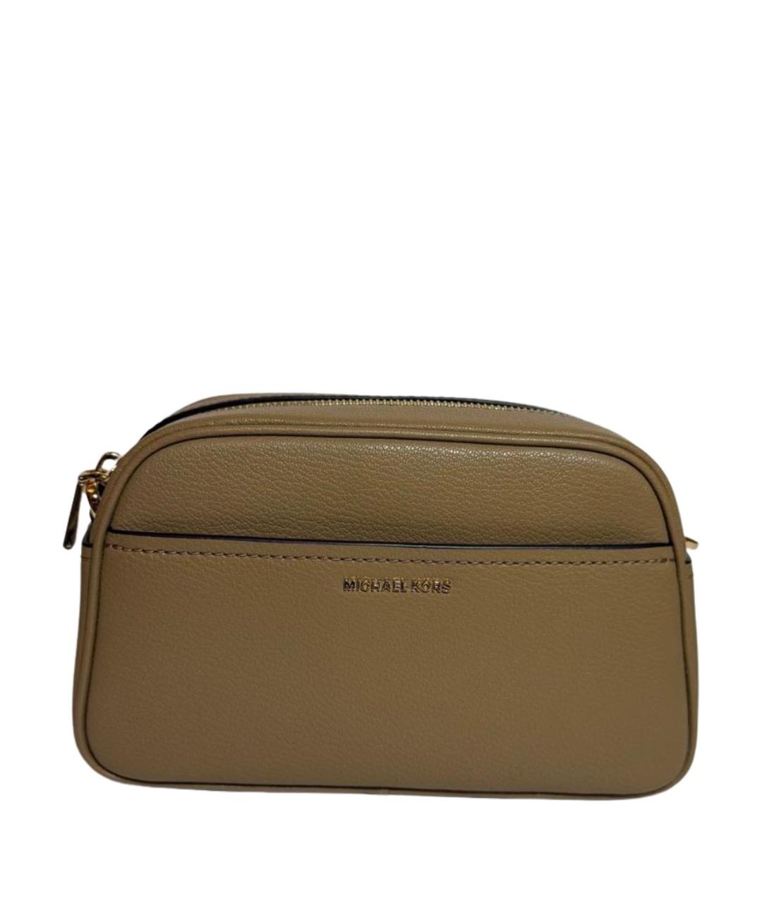 MICHAEL KORS Бежевая кожаная сумка через плечо, фото 1