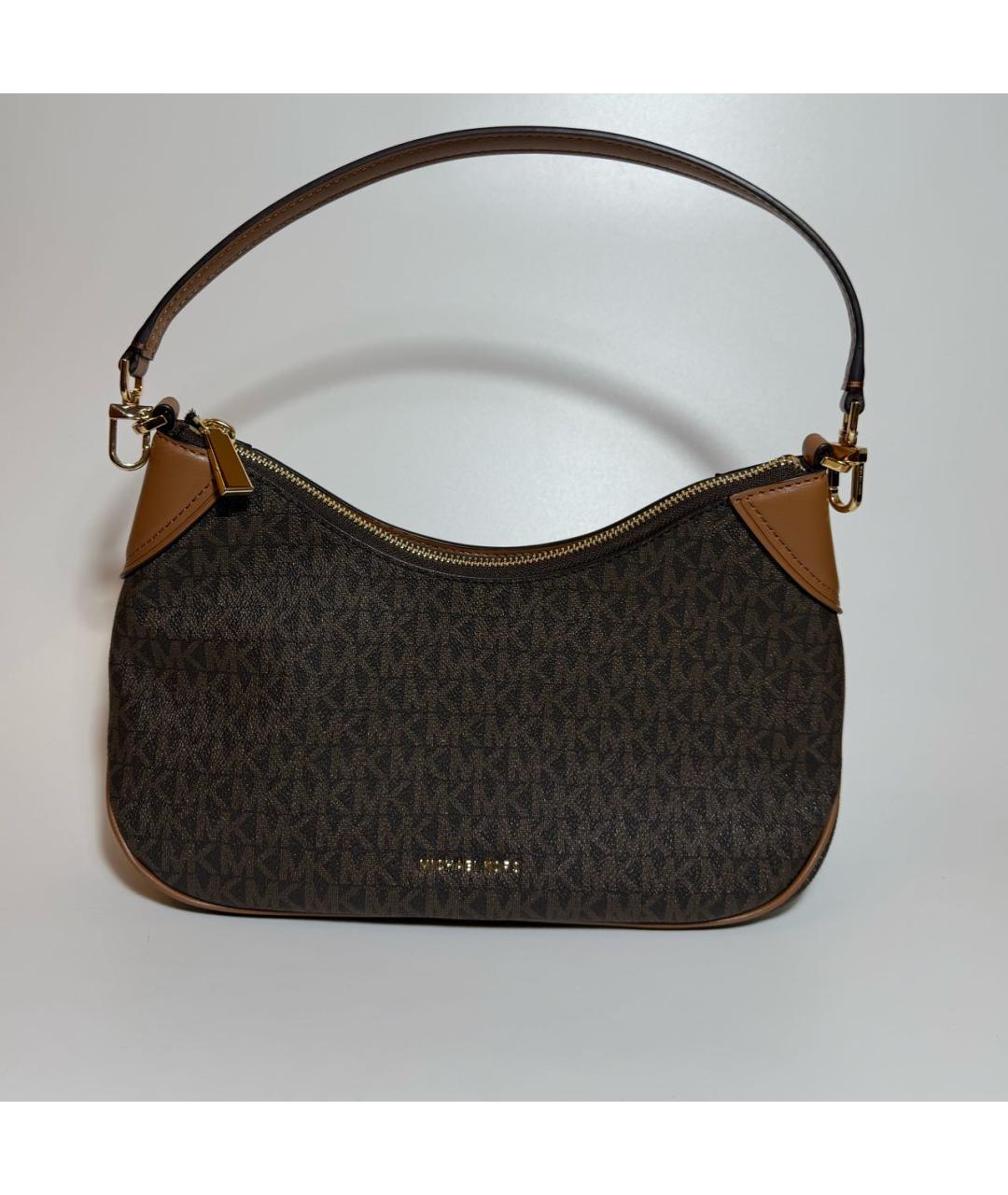 MICHAEL KORS Коричневая сумка с короткими ручками из канвы, фото 6