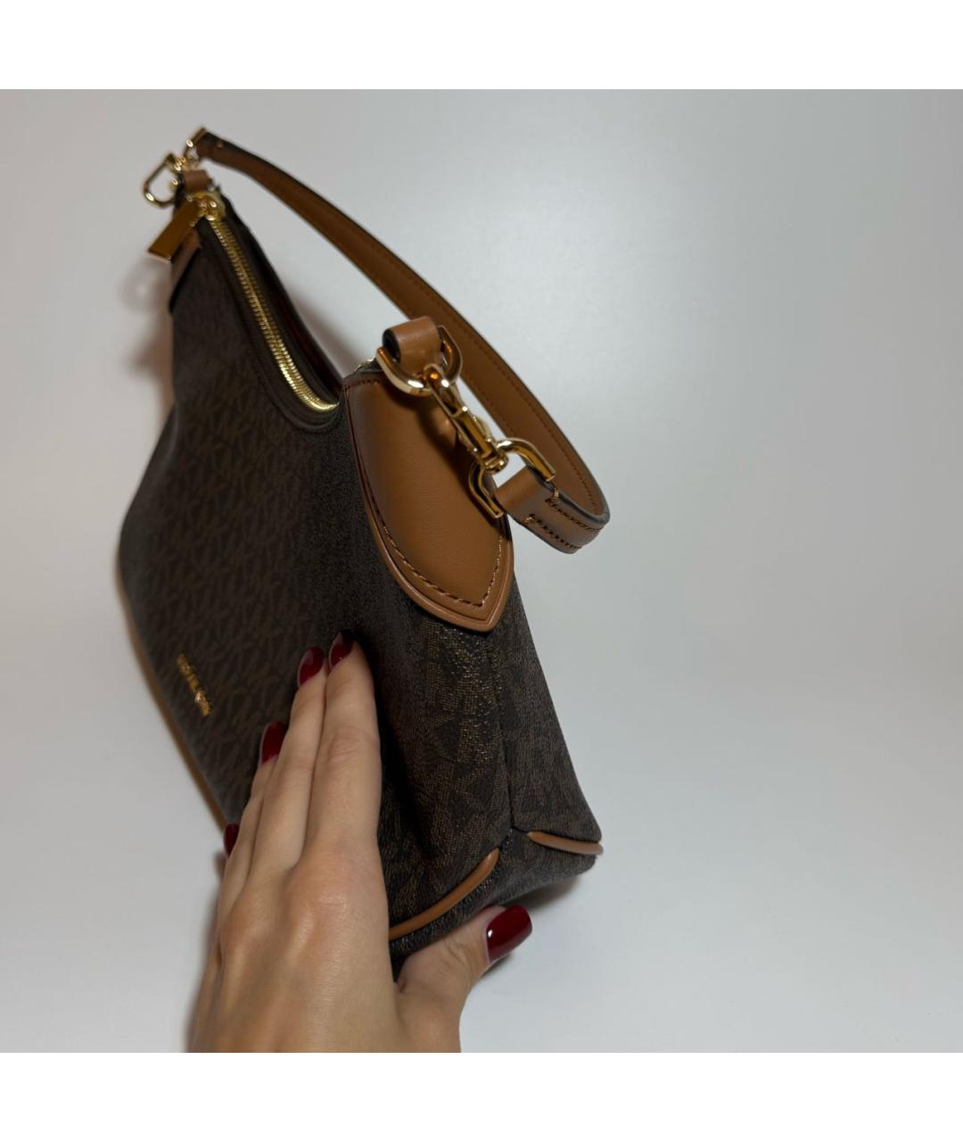MICHAEL KORS Коричневая сумка с короткими ручками из канвы, фото 2