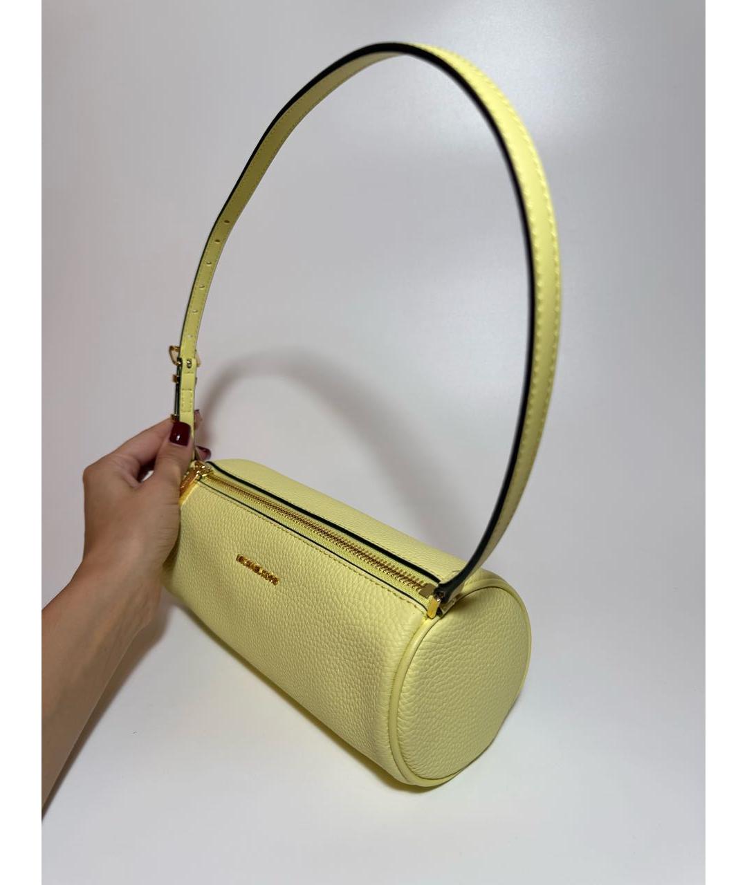 MICHAEL KORS Желтая кожаная сумка с короткими ручками, фото 2