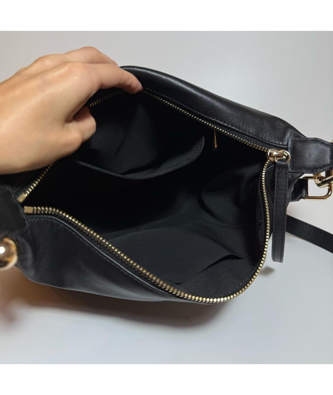 FURLA Черная кожаная сумка через плечо, фото 4