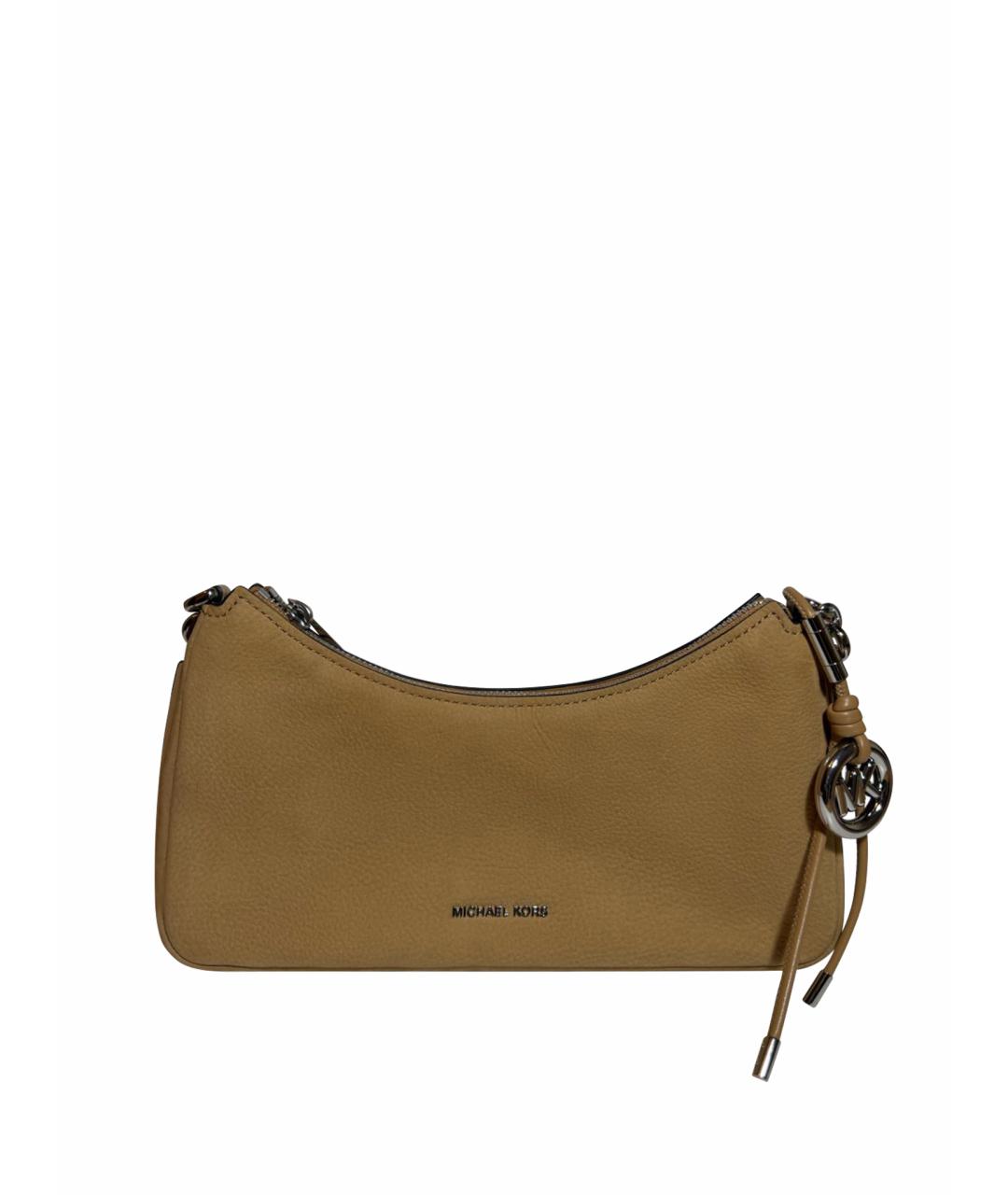MICHAEL KORS Бежевая кожаная сумка с короткими ручками, фото 1