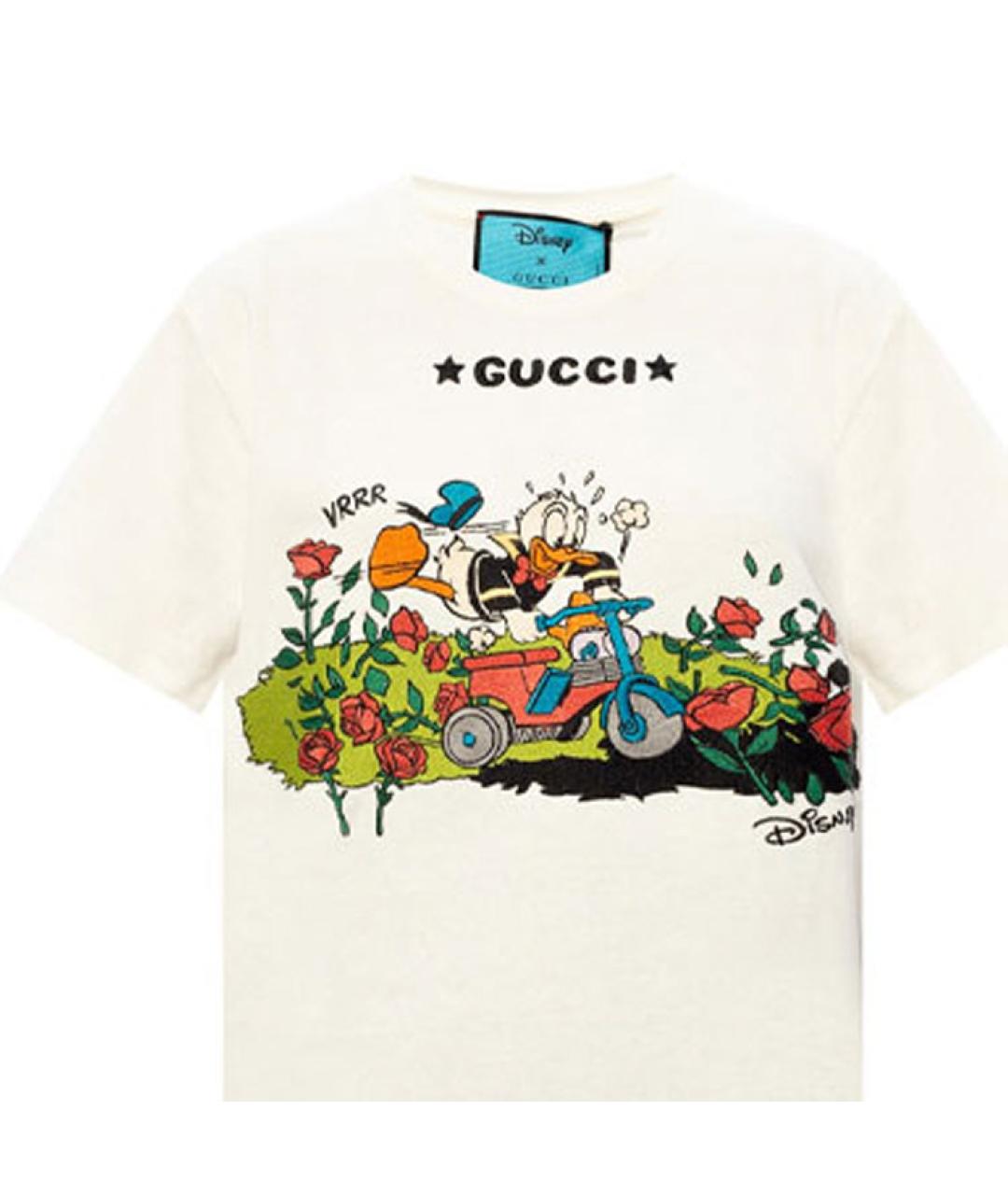 GUCCI Белая хлопковая футболка, фото 5