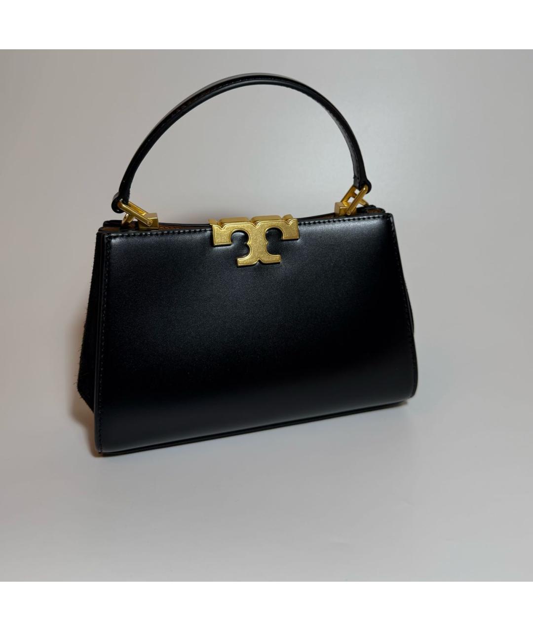TORY BURCH Черная кожаная сумка с короткими ручками, фото 3