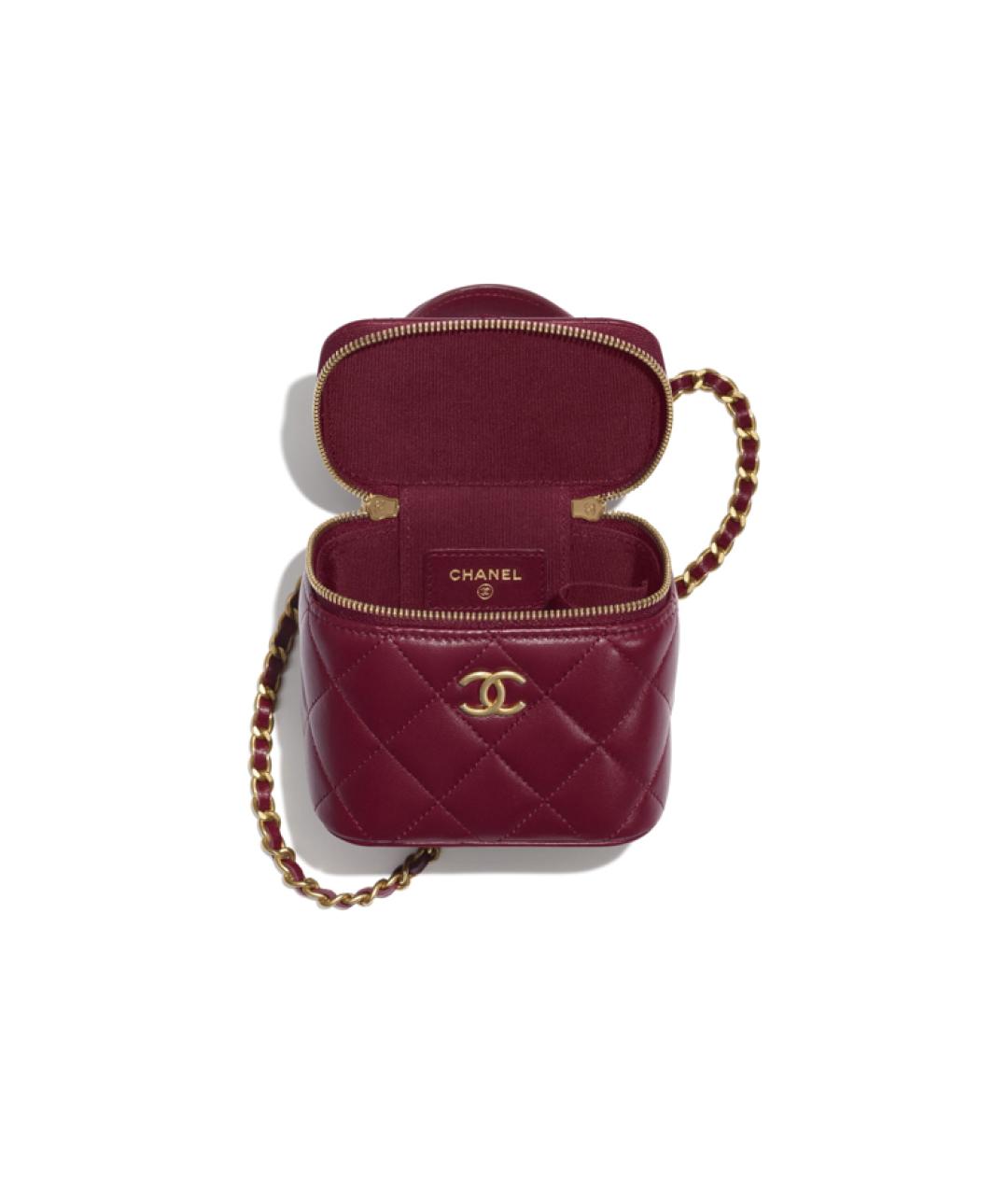 CHANEL Бордовая кожаная сумка через плечо, фото 2