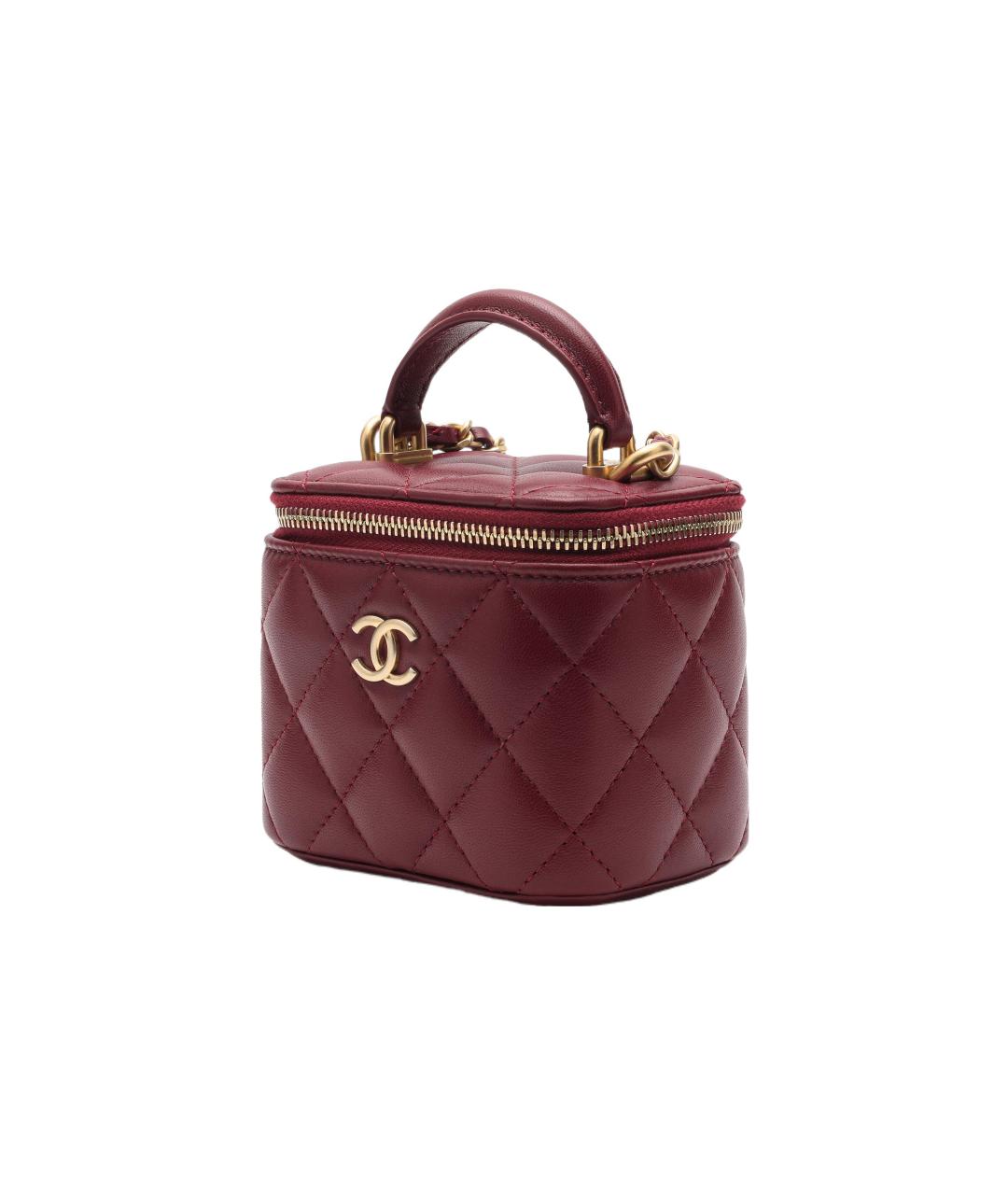 CHANEL Бордовая кожаная сумка через плечо, фото 3