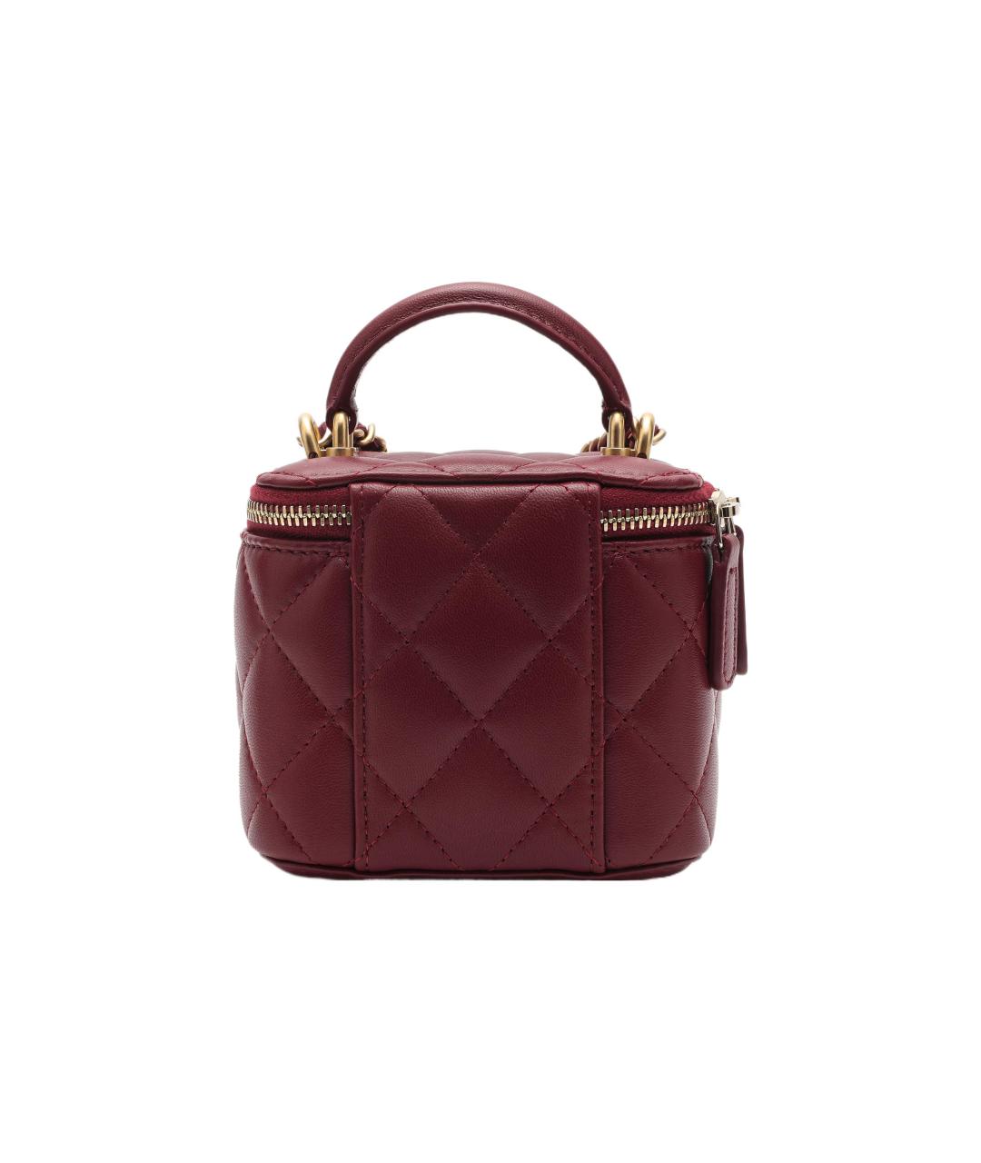 CHANEL Бордовая кожаная сумка через плечо, фото 4