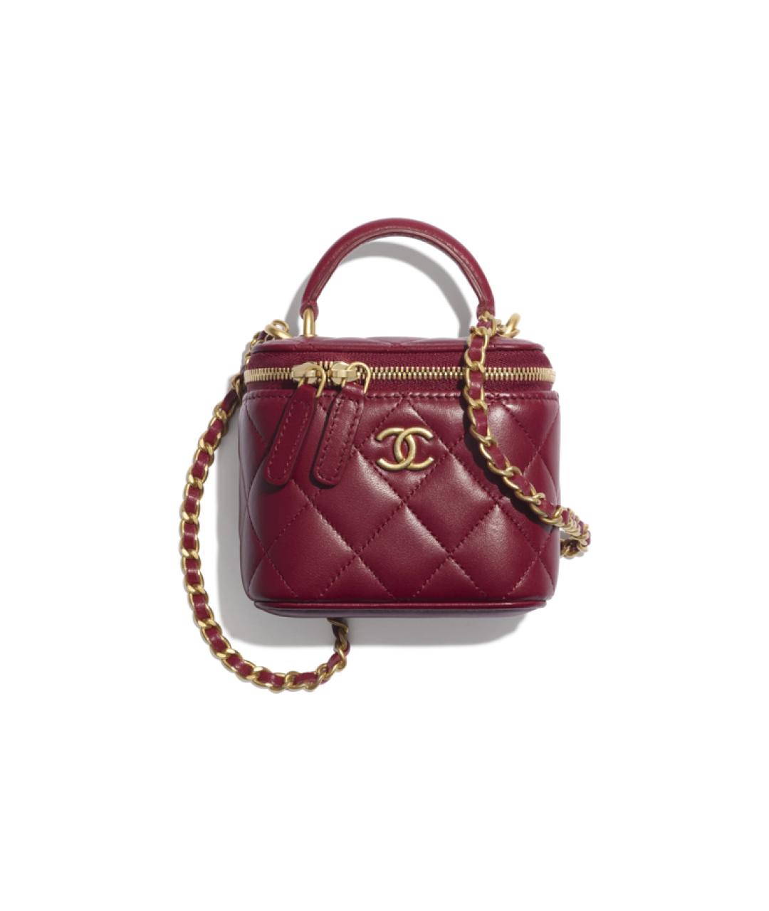 CHANEL Бордовая кожаная сумка через плечо, фото 6