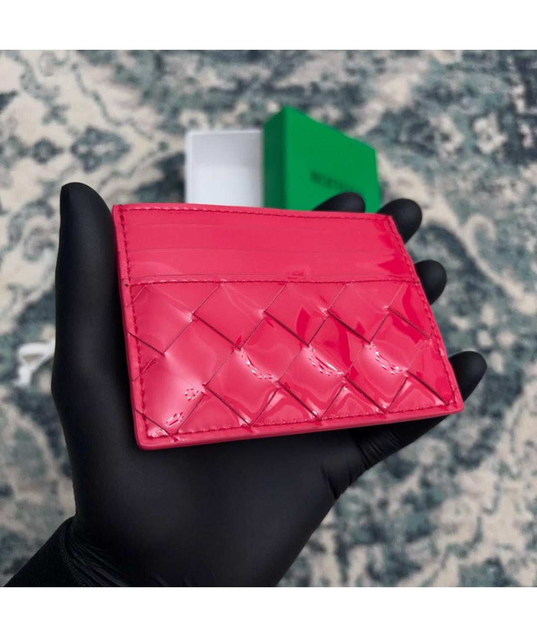 BOTTEGA VENETA Розовый кожаный кардхолдер, фото 4